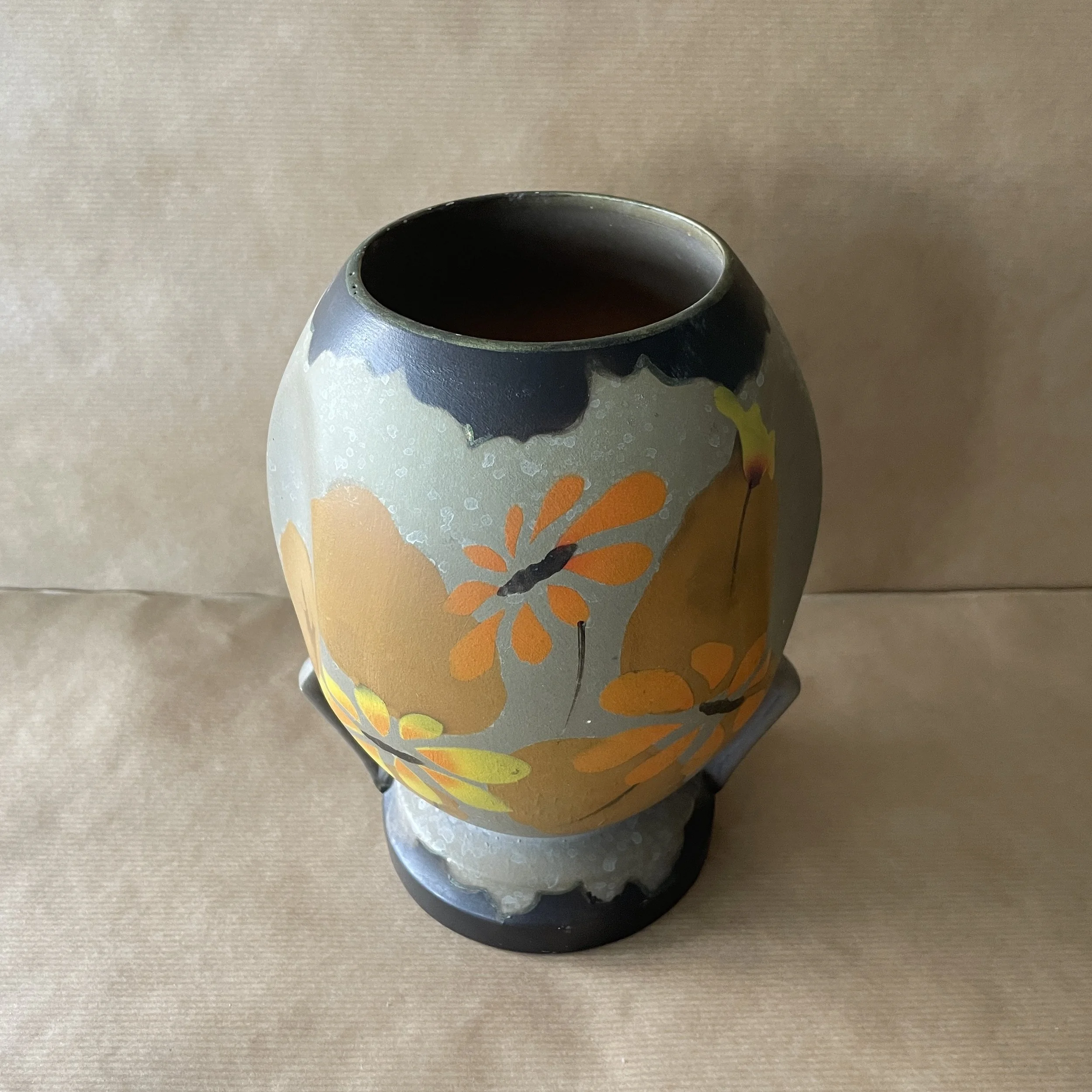 Large Unusual Sylvac Taupe Cellulose Art Deco 1149 Vase With Original Label