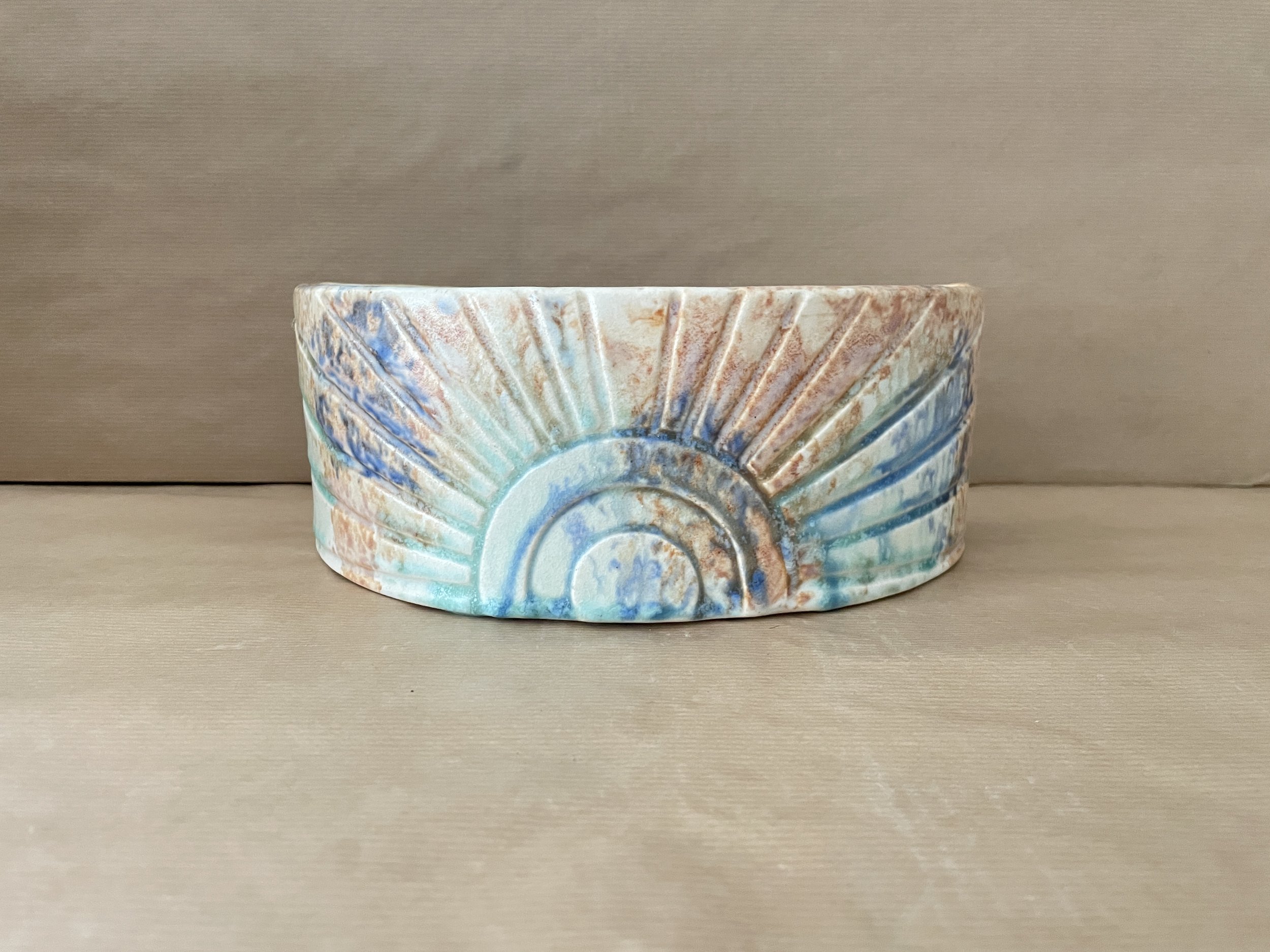 Large Art Deco Shorter & Son Sunburst Vase