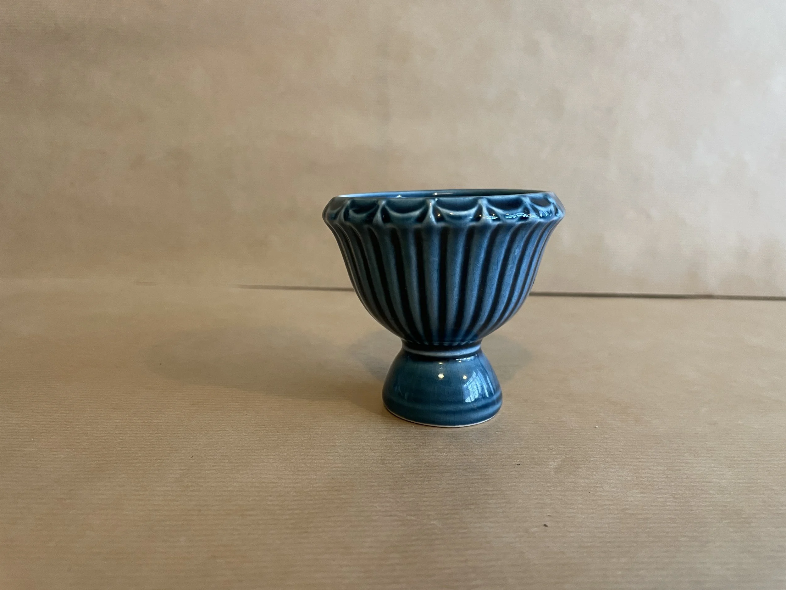 Mini Dartmouth Teal Gloss Footed Pedestal Vase