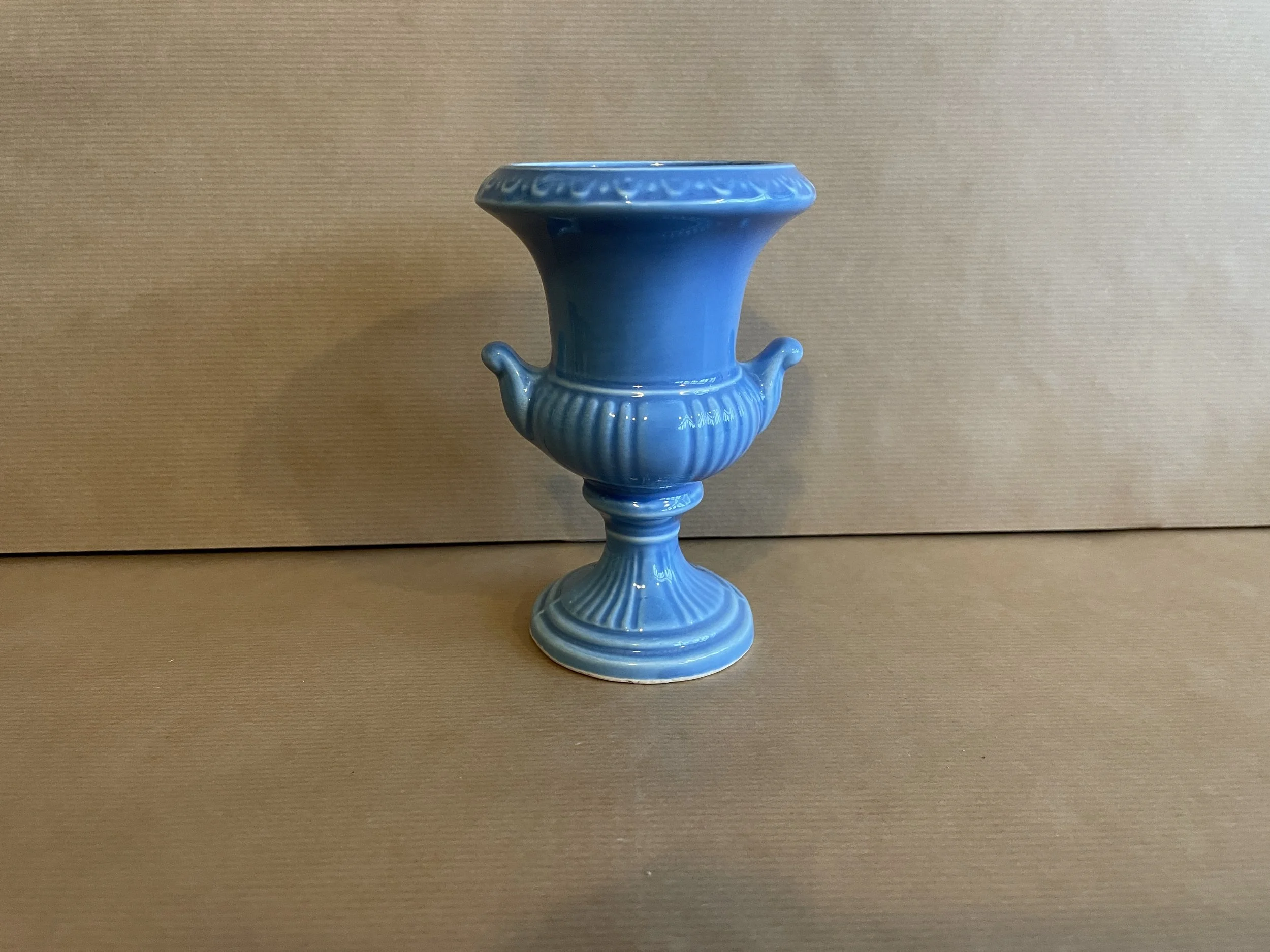 Small Dartmouth Uncommon Mid Blue Gloss "Ears" Urn