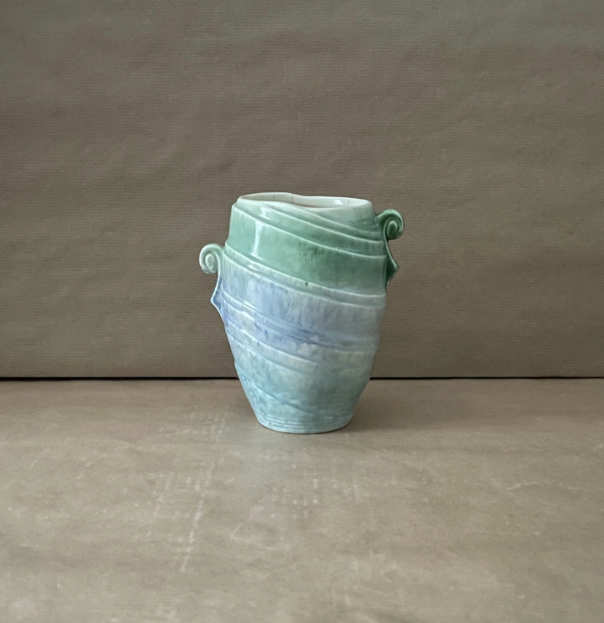 Small Blue & Green Art Deco Sylvac Vase