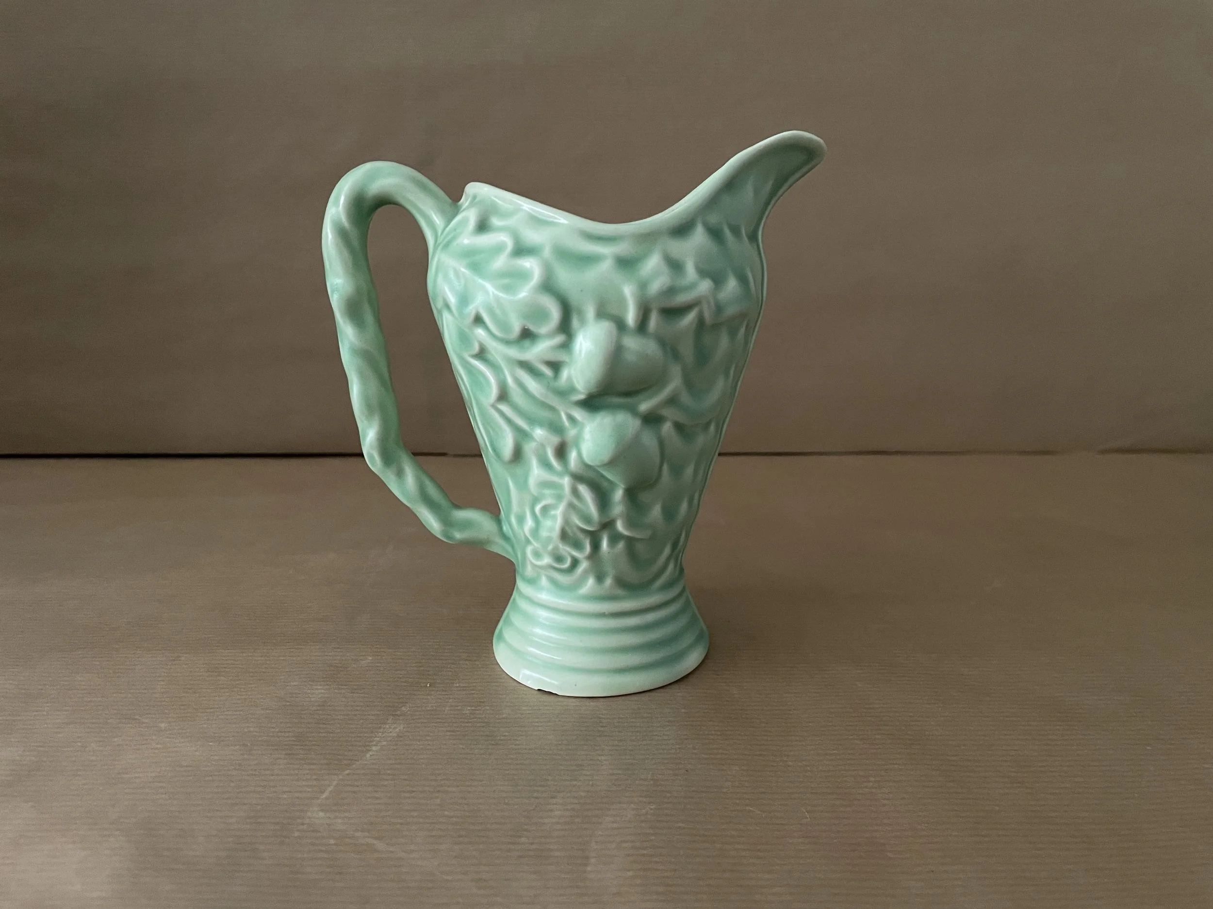 Medium Matt Green 1940's Wade Acorn Jug