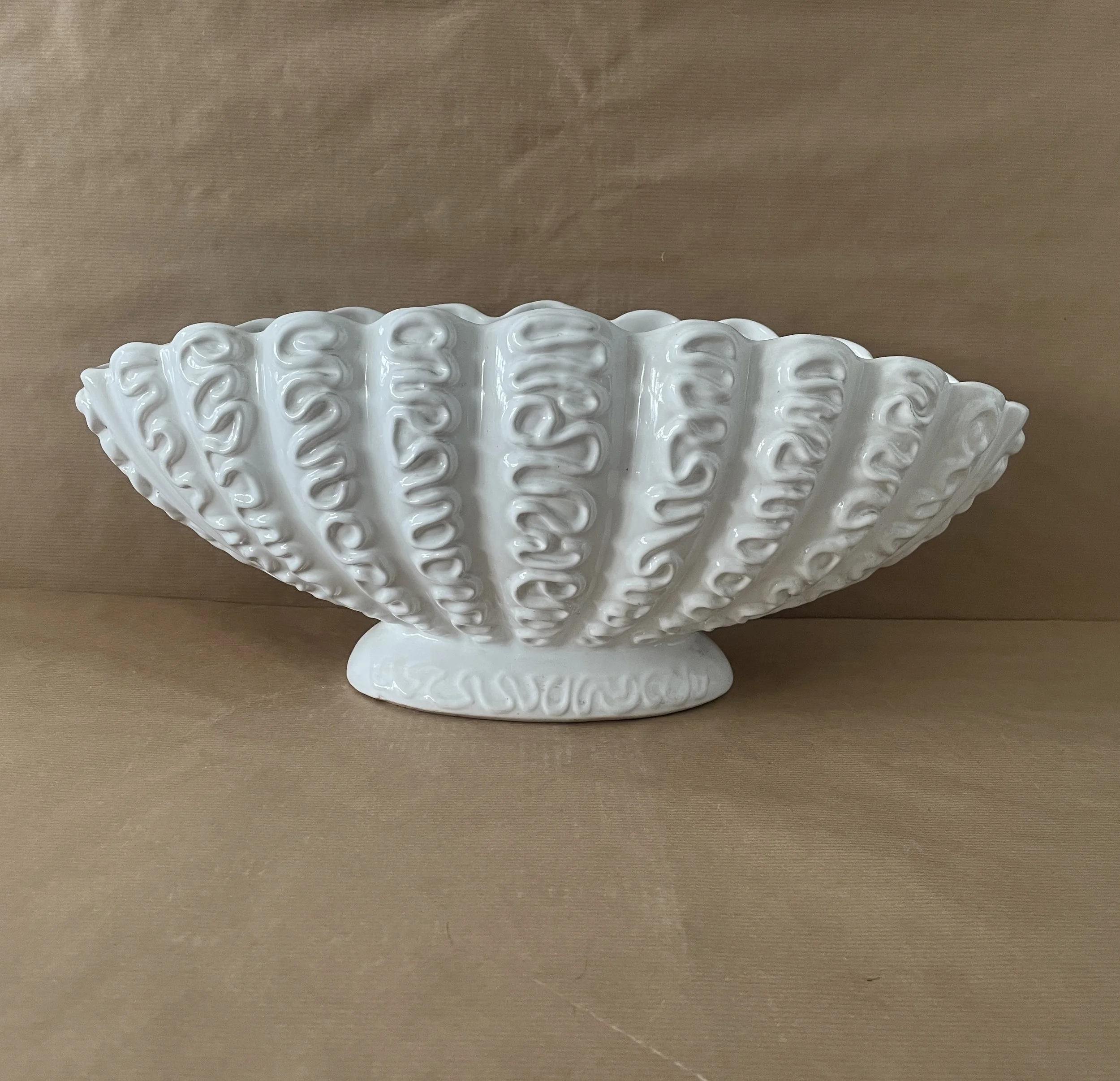 Extra Large Rare Govancroft Gloss White Textured Mantle Vase