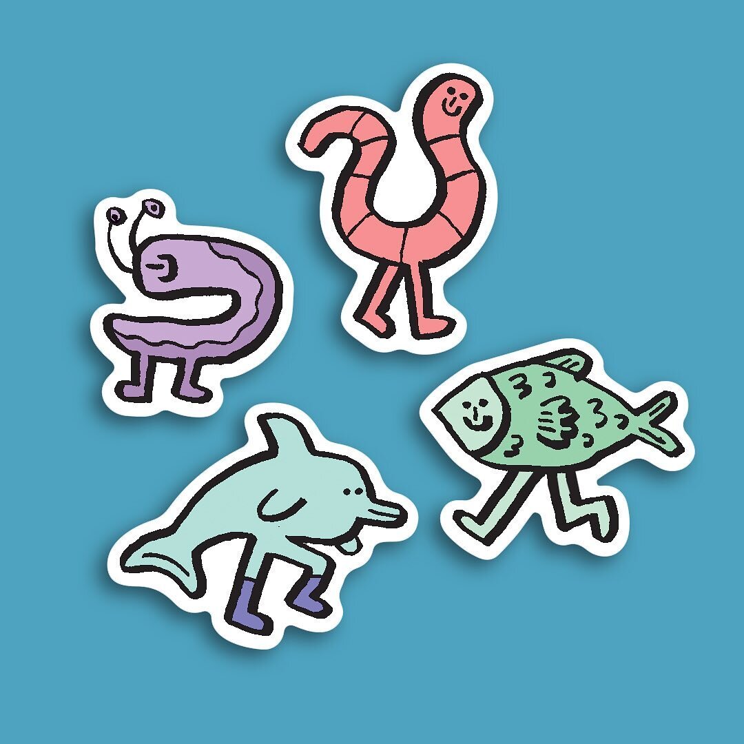 Stuff with legs that don&rsquo;t usually have legs! New silly sticker sheet I&rsquo;ll be debuting at the @waspsstudios Christmas market this weekend. Come by and say hello at my anarchic little table Saturday / Sunday