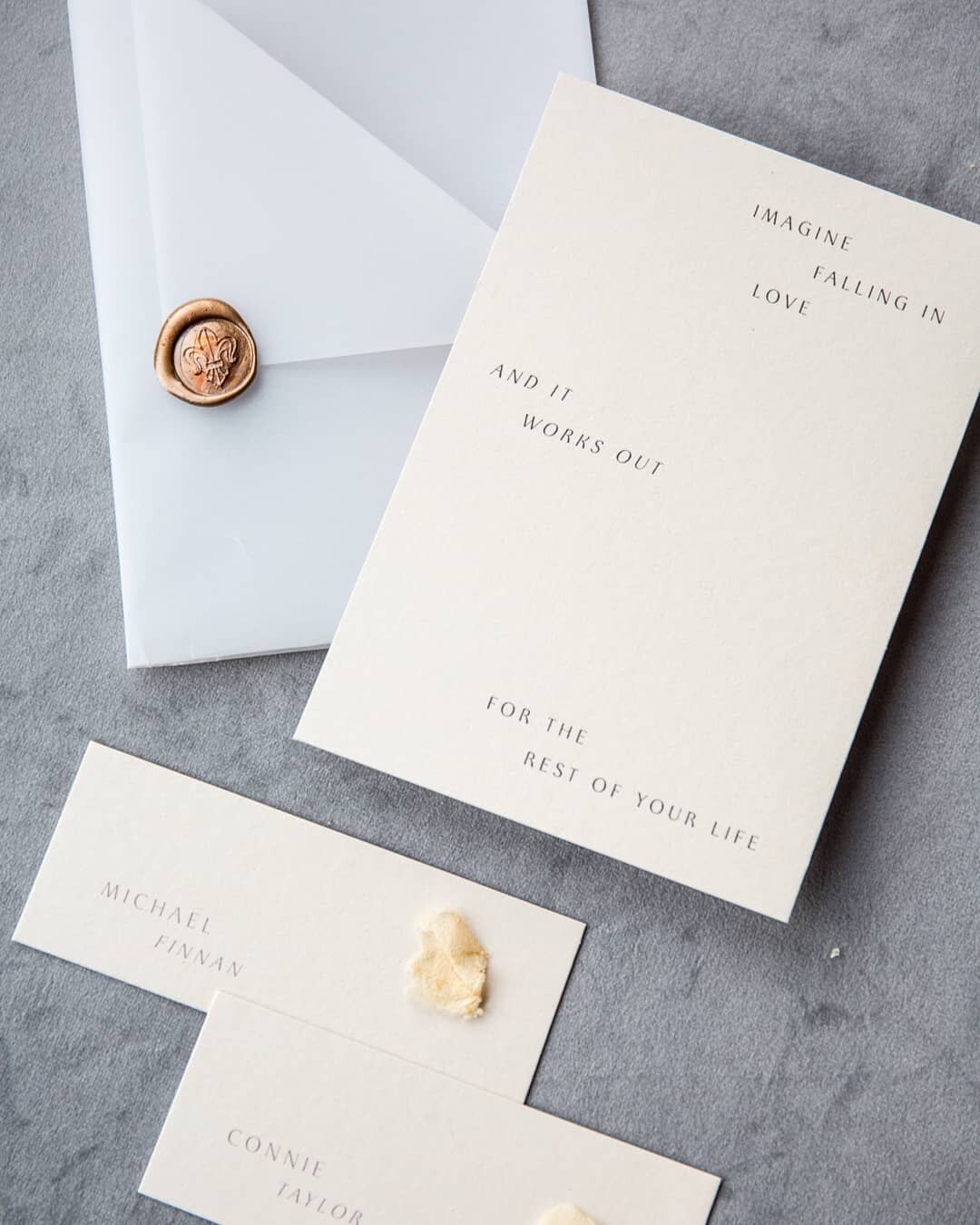 Beauty in simplicity... Little love notes and type placecards for a super slick couple.

Have a good weekend friends

#loveletters #stationerydesign #minimalwedding #moderncalligraphy #modernwedding #stationerydesign #vellumwrap #vellum #stationeryde