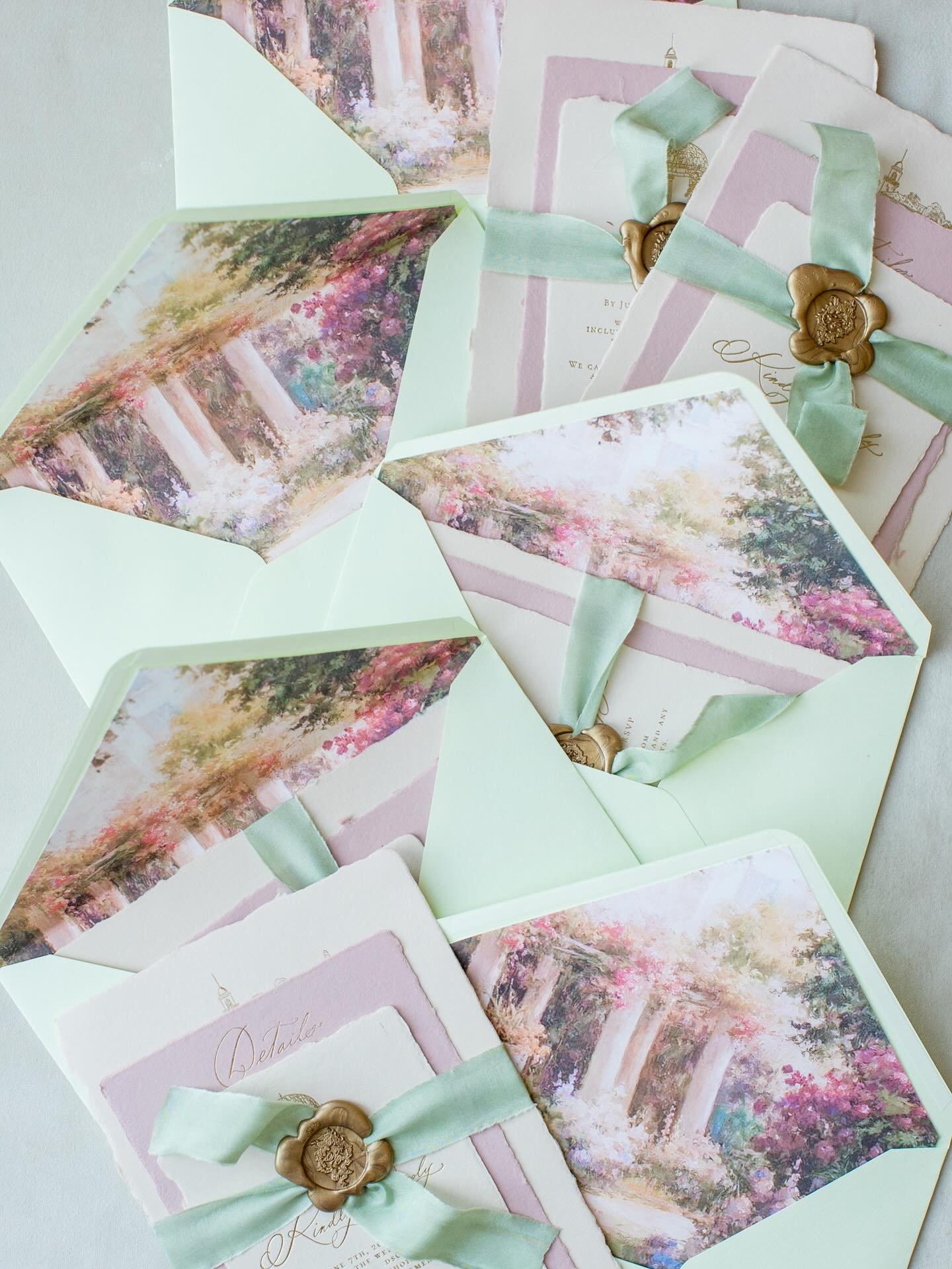 Pistachio and pink a fun and fresh palette for a romantic celebration in France, with @amv_weddings 
#customstationery #fineartweddings #frenchweddings #luxuryweddings #fineartstationery #papiere #dreamweddings #stationerydesign #paperdreams #chateau