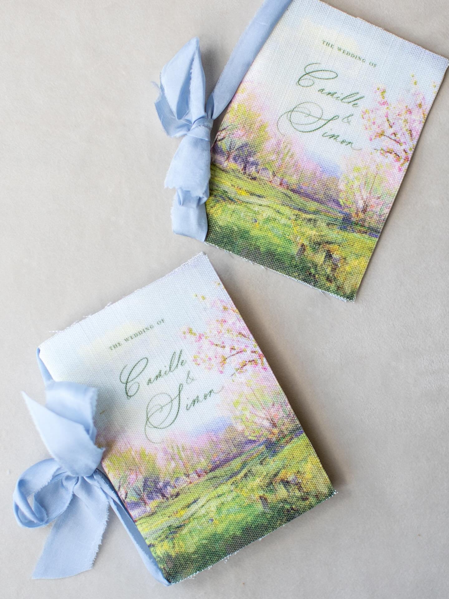 Linen love books (aka vow books) for C&amp;S - a lovely little keepsake of their Provence wedding
#provencewedding #customstationery #stationerydesign #luxewedding #vowbooks #fineartstationery #linenstationery #fineartdesign #vowbooks #parisianweddin