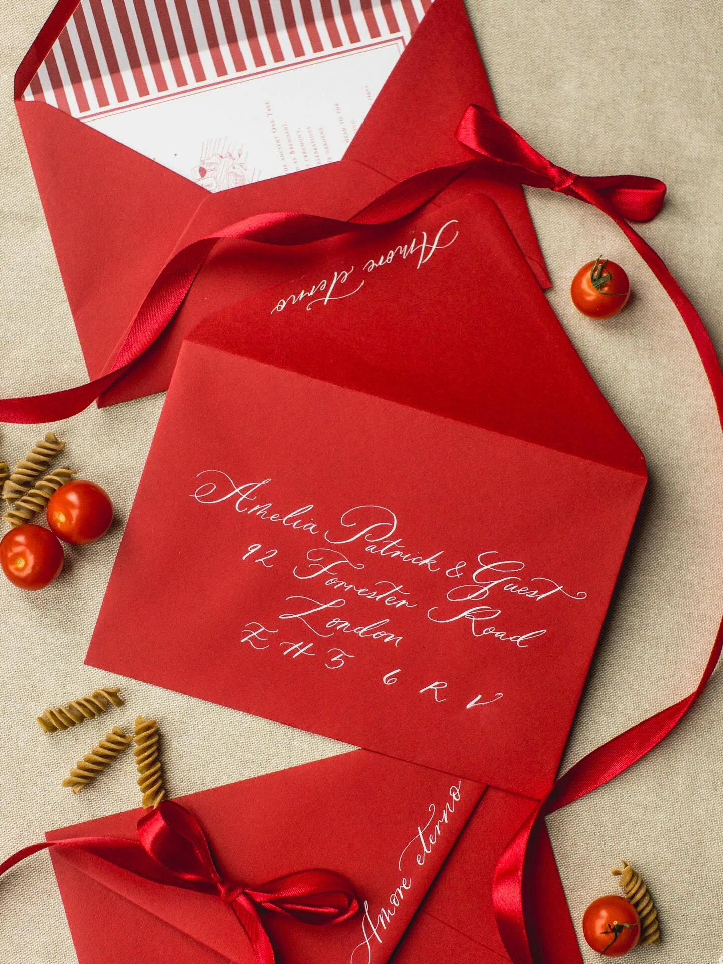 A glorious red, as bold as love itself reminiscent of sun-drenched piazzas, rich pasta sauces, and playful stripey deckchairs. For a gorgeous wedding with @eclecticelegancephoto 

#italianweddings #fineartweddings #redstationery #lovingyouwasred #sta