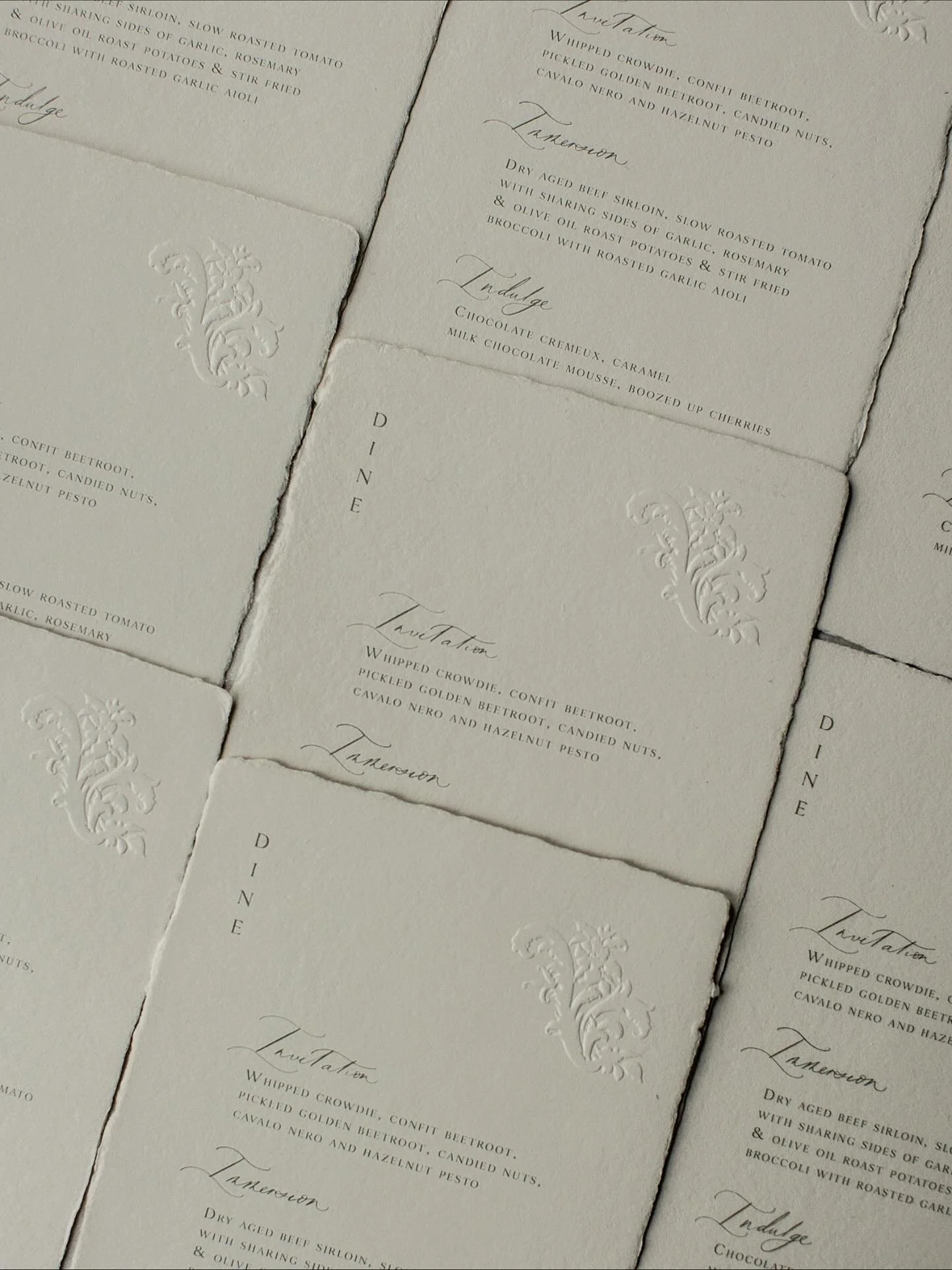 Invitation, Immersion, Indulge

Menu will always be a favourite to design and I&rsquo;m a huge fan of adding really beautiful wording or something special to the design that sets the scene for a delicious feast ahead.

#menudesign #customstationery #