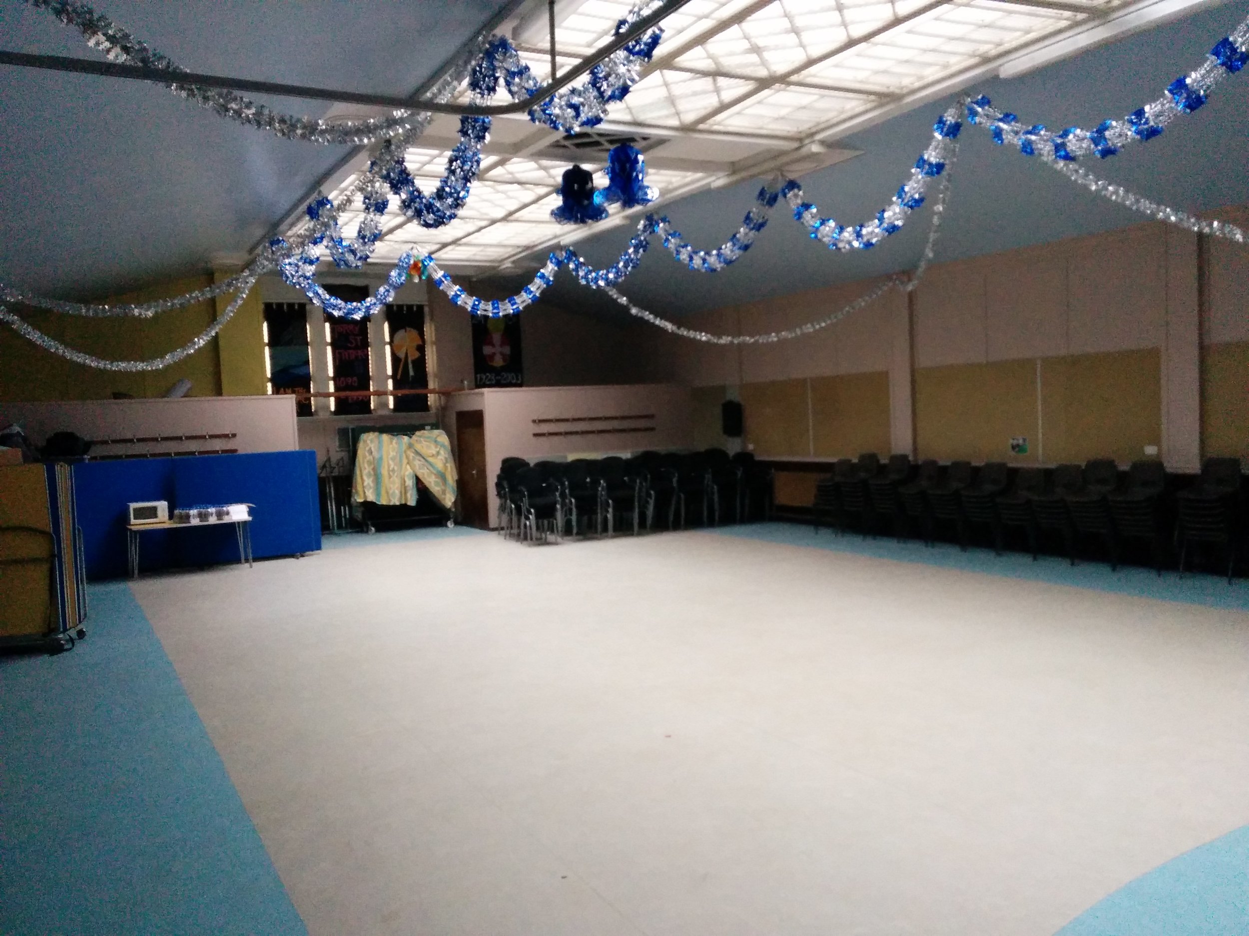 spacious and flexible hall space with stage