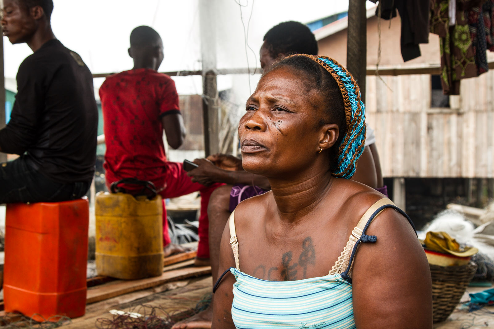 Janet Azindji accommodated twenty people from Otodo Gbame, including eight children.