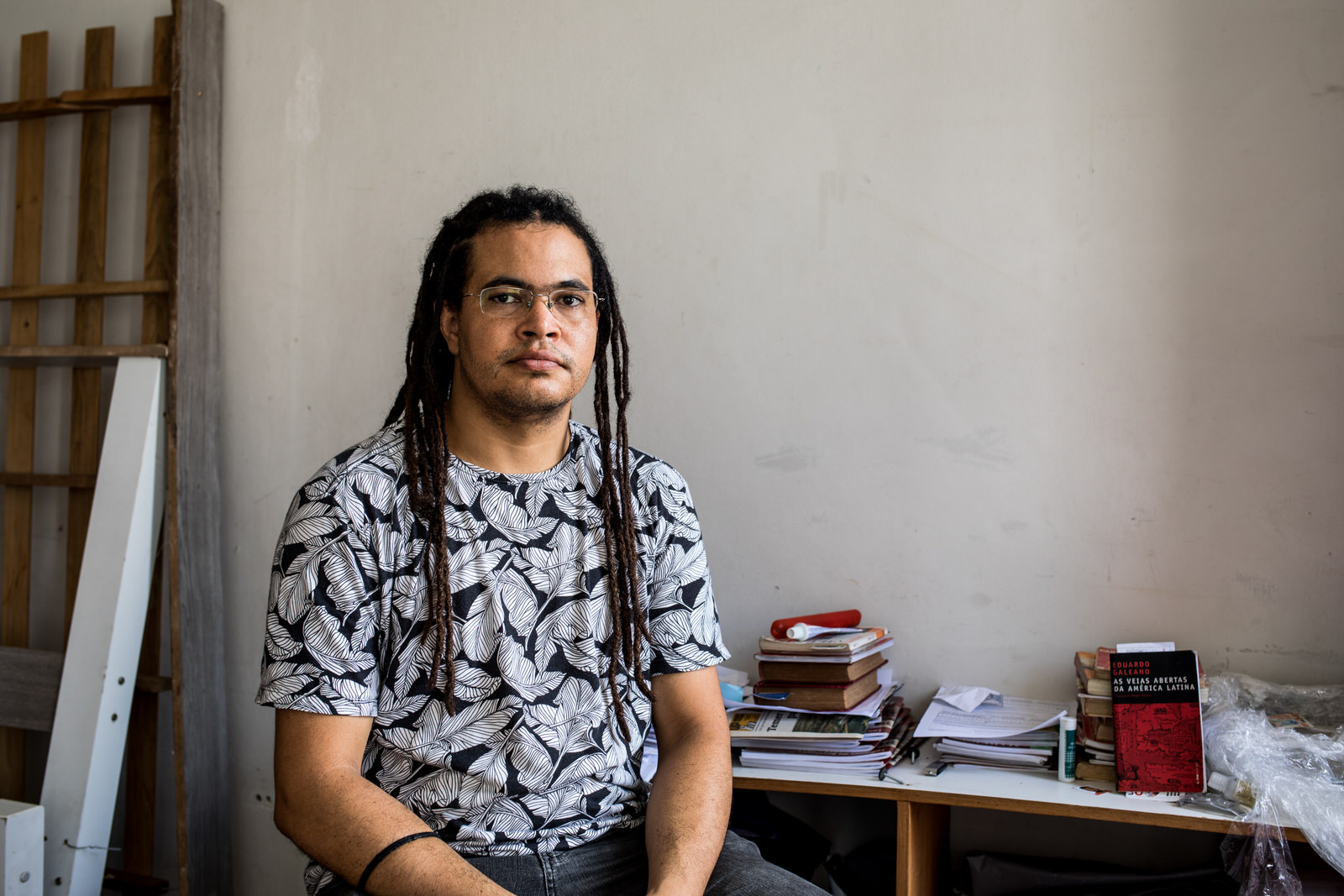  Wagner Moreira a leader from the MSTB social movement (Movimento Sem Teto da Bahia -  Homeless Movement of Bahia ) in his room in the occupation. 
