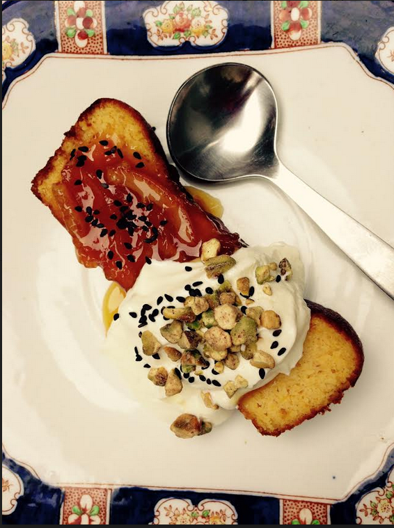 Flourless Orange Cake with yogurt, black sesame, pistachios and MBK Orange Marmalade There's something very satisfying about making almost anything from scratch. It is worth checking ingredient labels of any mass produced product. Unfortunately here in Australia, widespread use of chemicals, synthetics and artificial ingredients, is still permitted in countless products. Be aware, read labels and as a general rule of thumb, any item that is listed as a number, should not be consumed. Some quick research on the internet will soon tell you exactly what these numbers are. This gorgeous flourless orange cake with only 5 ingredients, couldn't be simpler to make. As pictured, serve with Greek natural yogurt (or coconut yogurt for a vegan option), black sesame, crushed pistachios and a spoonful of our luscious, MBK Orange Marmalade. This is full tilt orange - you'll never want a commercial version ever again ! Once you start making your own things (no matter what they are), your palate will quickly identify "artificiality". Ingredients 2 oranges 6 eggs (or egg substitute for vegan option) 250 g almond meal 220g sugar 1 tsp baking powder Method Pre heat oven to 180 degrees. Boil the oranges whole for about 2 hours, until fairly soft. Cool, quarter and remove pips. Place oranges into a food processor with eggs, whizz till smooth. Add almond meal, sugar and baking powder and process for a few seconds, till smooth. Pour into a lined loaf tin and bake for 45 mins to 1 hour. Leave in tin until slightly cooled. Further cool on a wire rack. Enjoy this orange beauty !