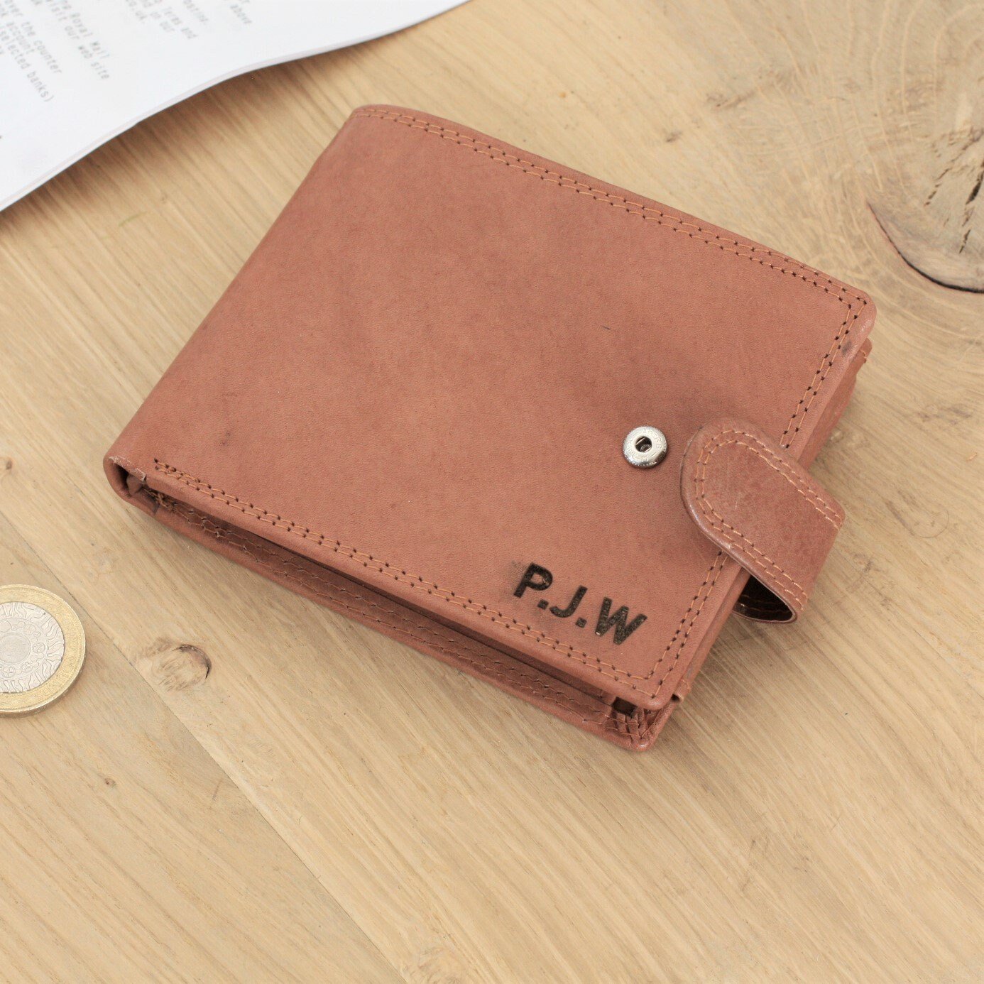 Personalised Leather Wallet, Gifts for Dad