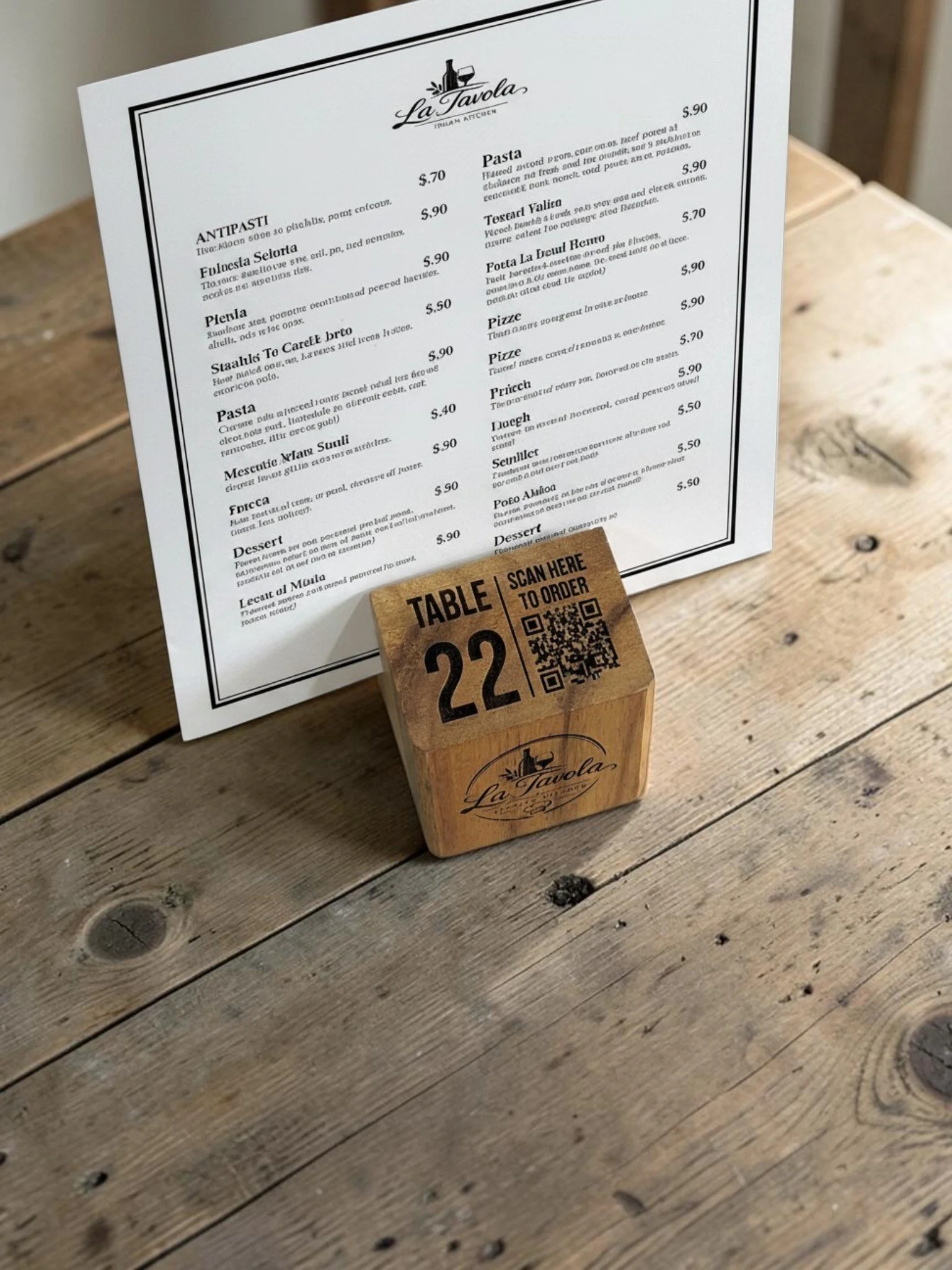 Personalised Wooden Menu Block