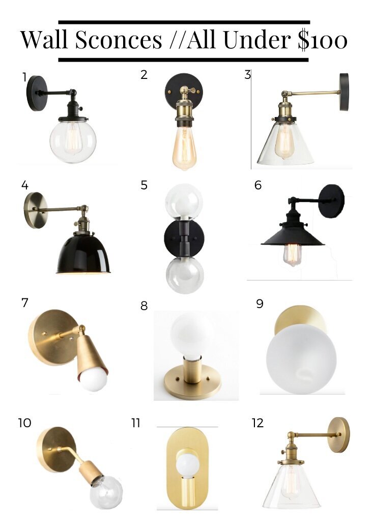 Roundup // Wall Sconces Under $100