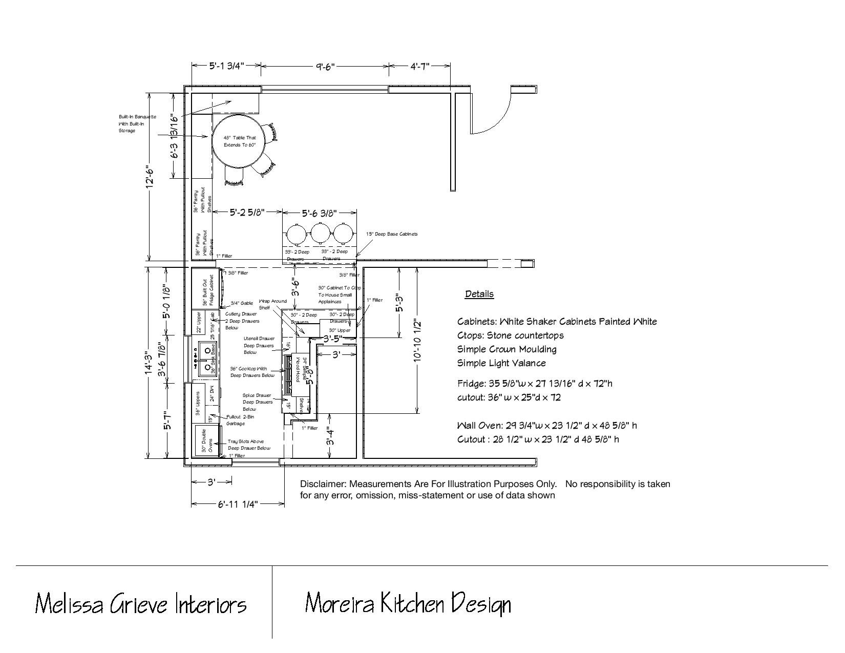 white kitchen design floor plan