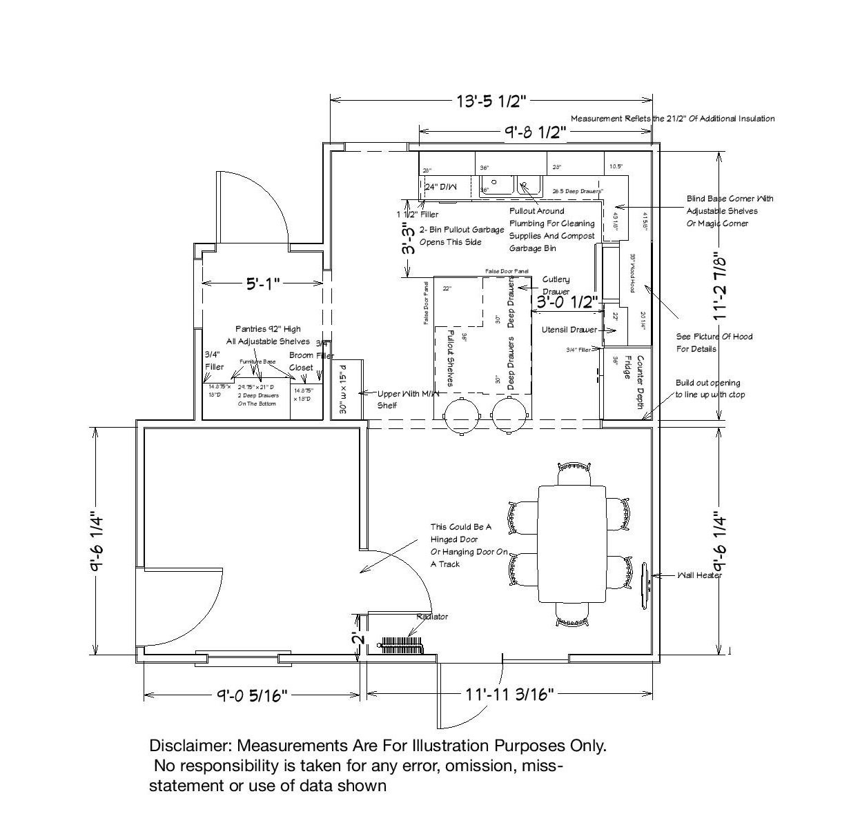 classic kitchen design floor plan