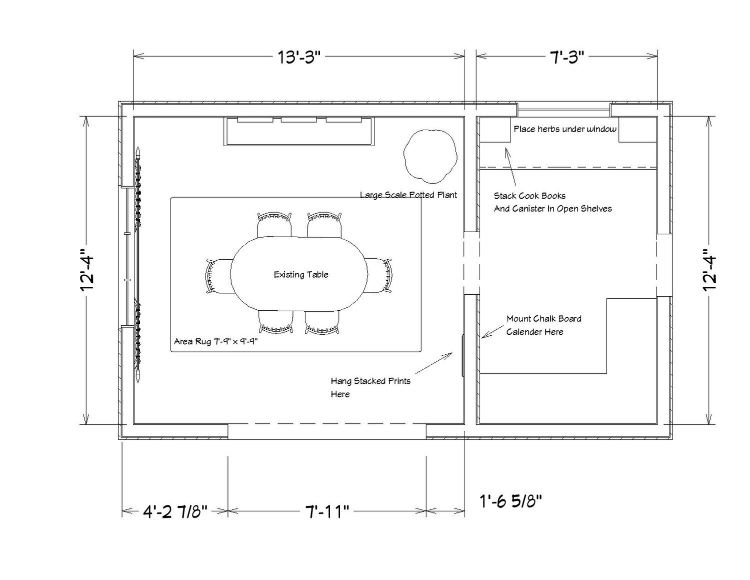 eclectic dining room design floor plan