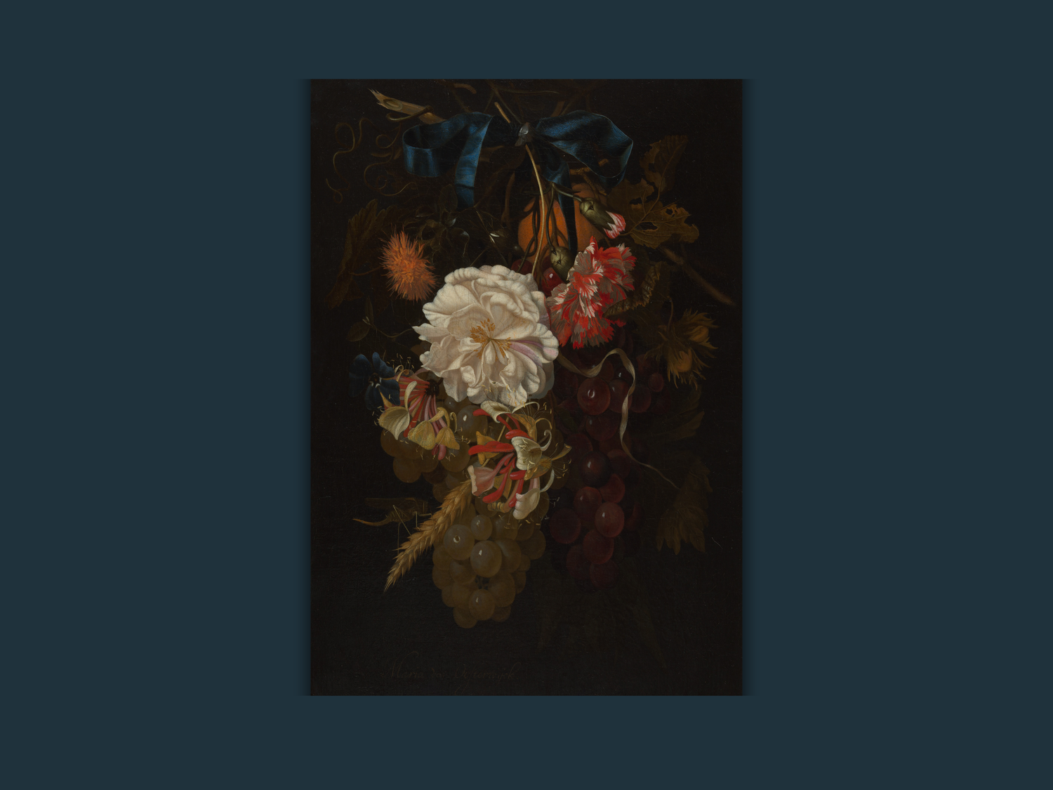 Moody Vintage Flower Art Print Antique Floral Still Life Print.