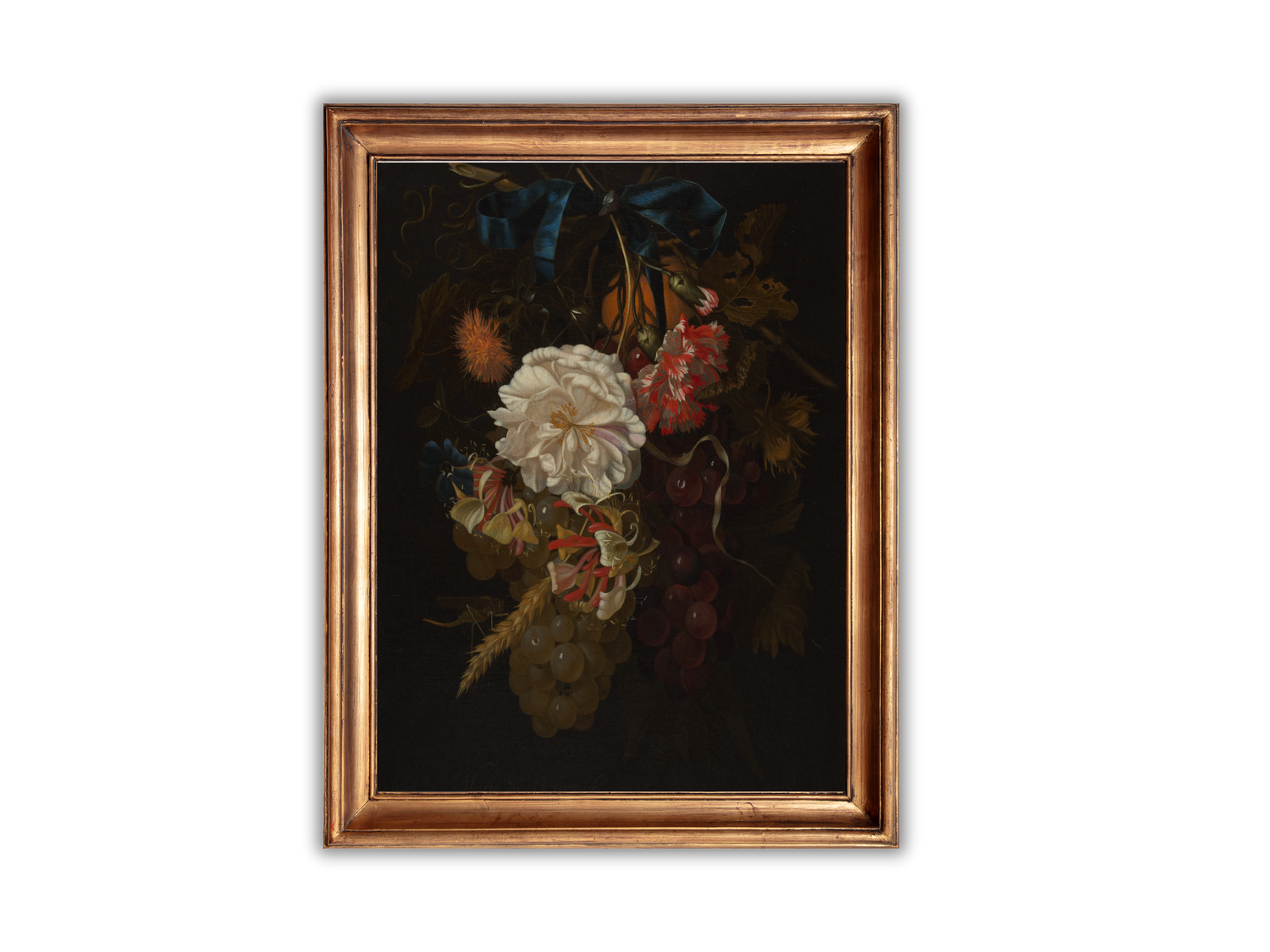 Moody Vintage Flower Art Print Antique Floral Still Life Print.