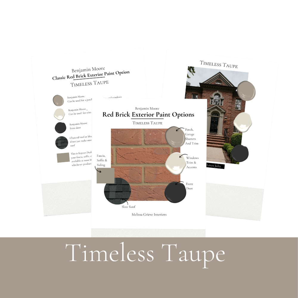 Red Brick Exterior Paint Color Benjamin Moore Paint Palette, Classic Exterior Design Red Brick Coordinating Color, Red Brick Color Schemes Instant Digital Download Timeless Taupe