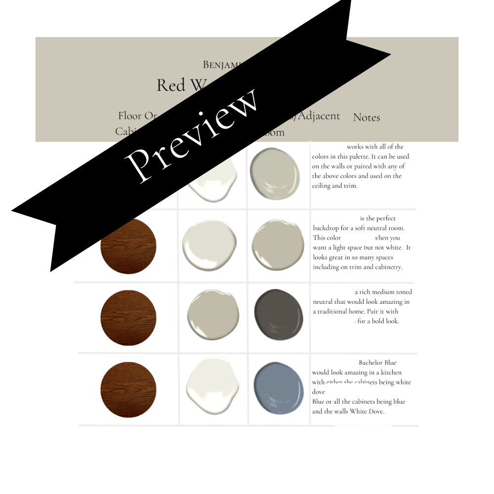 Best Paint Colors For Red Wood Floors, Trim And Cabinets Benjamin Moore Coordinating Colors For Cherry Wood Whole Home Paint Palette Preview