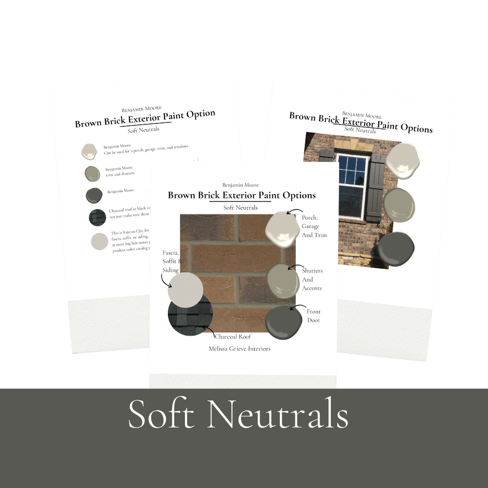 Brown Exterior Benjamin Moore Paint Palette Classic Exterior Design Brown Brick Coordinating Color Instant Digital Download Soft Neutrals