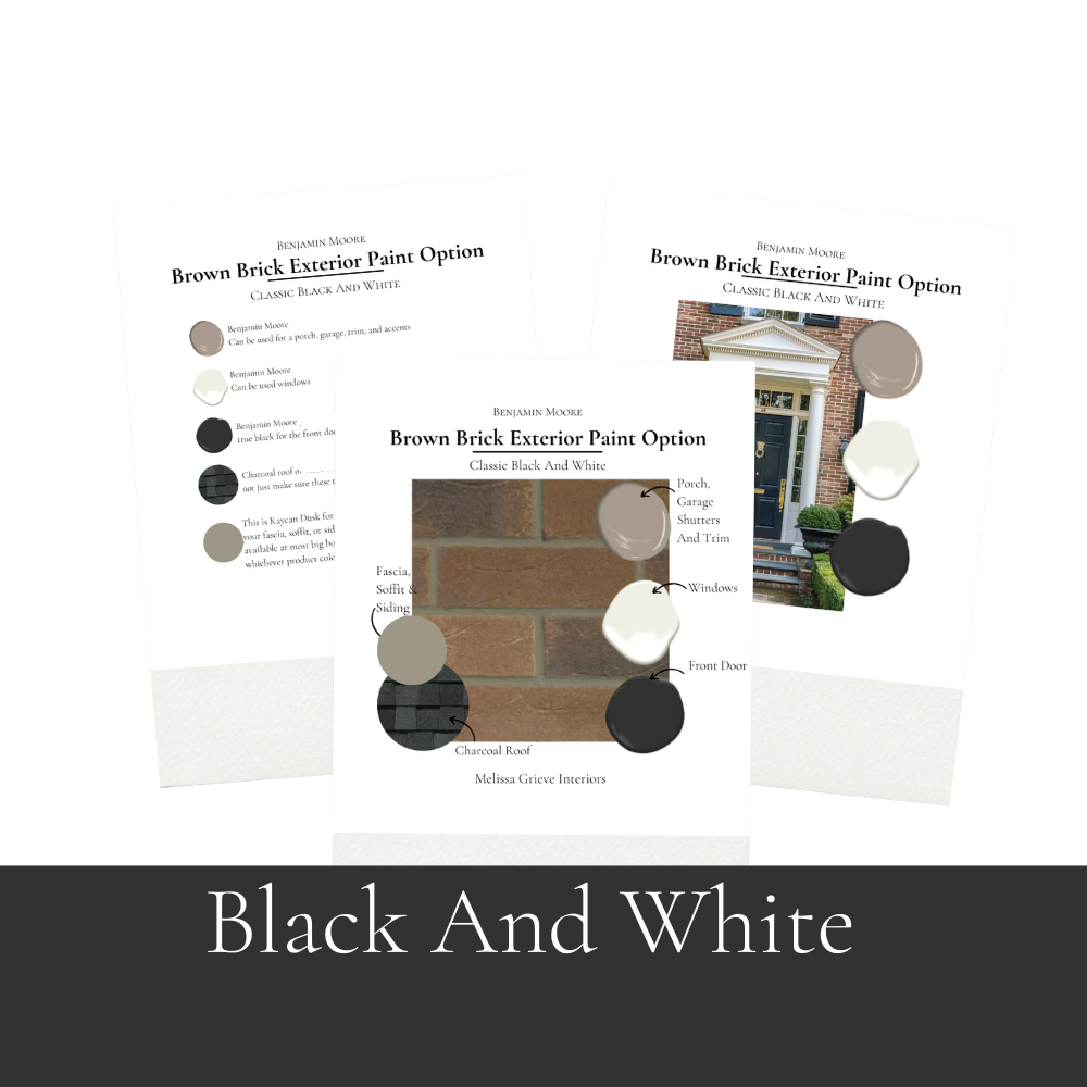 Brown Exterior Benjamin Moore Paint Palette Classic Exterior Design Brown Brick Coordinating Color Instant Digital Download Black And White