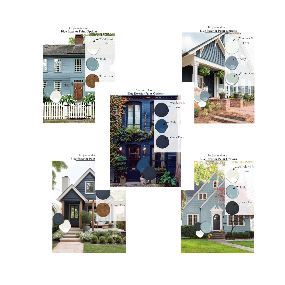 Best Blue Exterior Paint Colors Benjamin Moore Blue Exterior Paint Palette Coordinating House Colors Deep Navy To Light Blue House Exterior All Palettes