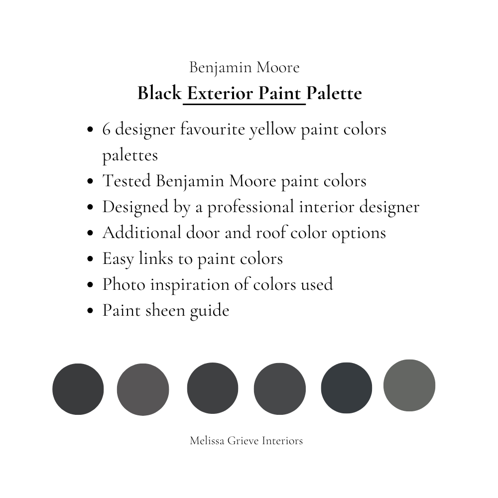 Black House Exterior Paint Colors Benjamin Moore Black Paint Coordinating Colors Dark & Moody Exterior House Design Dark House Paint Palette What's Included