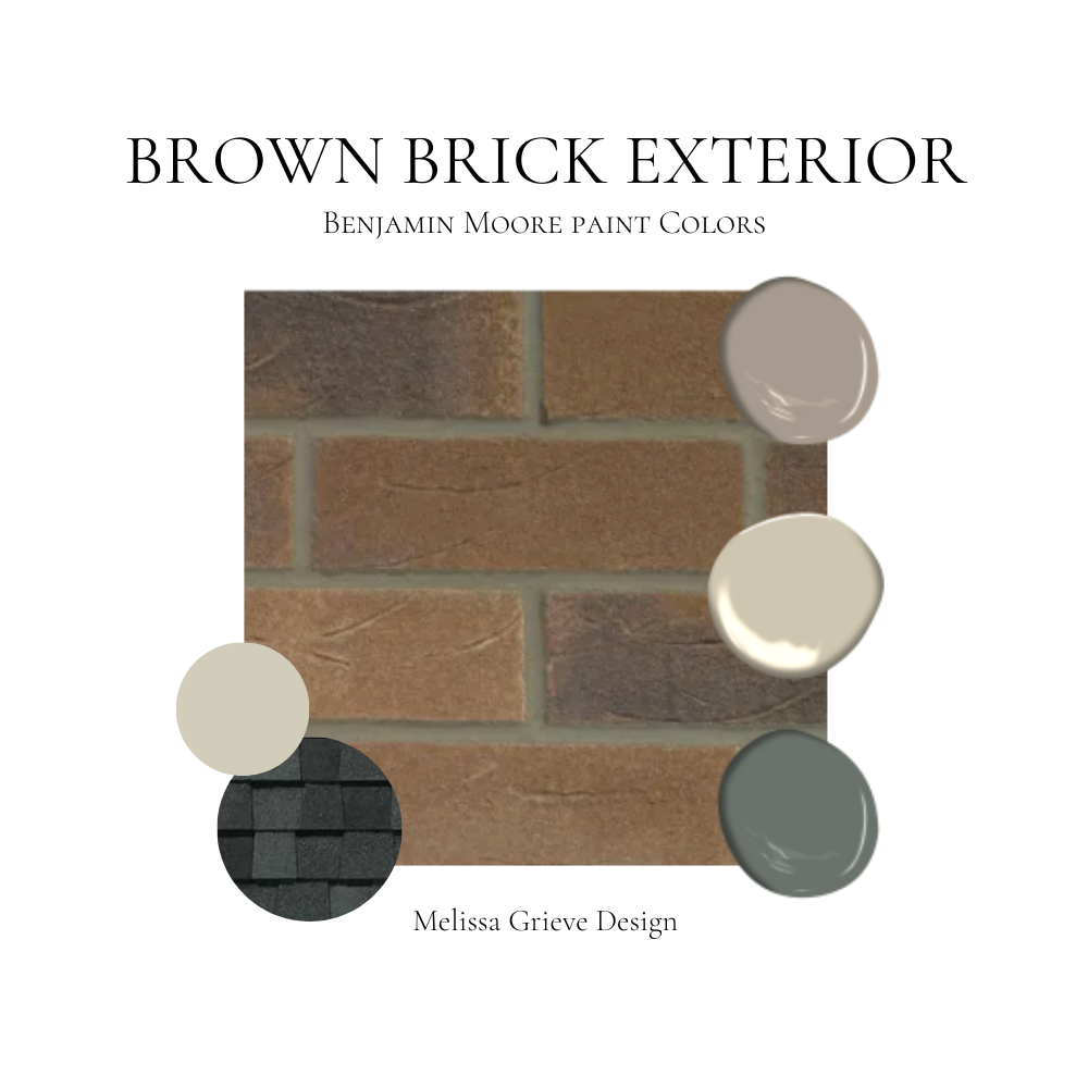 Brown Exterior Benjamin Moore Paint Palette Classic Exterior Design Brown  Brick Coordinating Color Instant Digital Download — Melissa Grieve Interiors