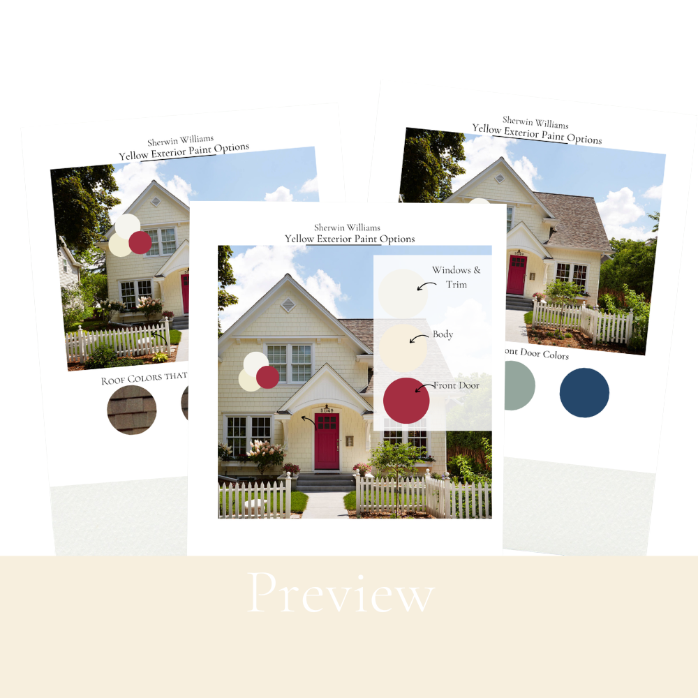 A barely-there yellow body with a rich cranberry red front door