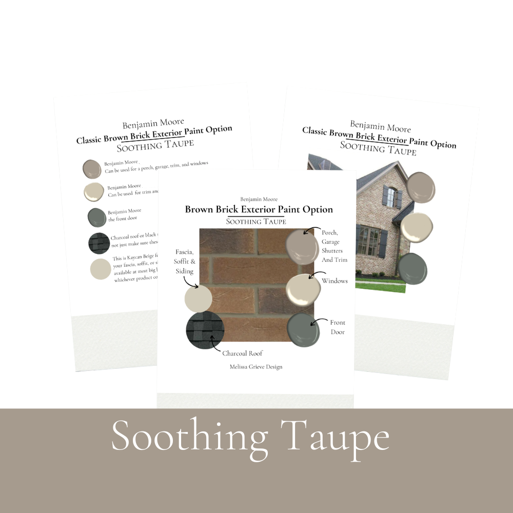 Brown Exterior Benjamin Moore Paint Palette Classic Exterior Design Brown Brick Coordinating Color Instant Digital Download Soothing Taupe