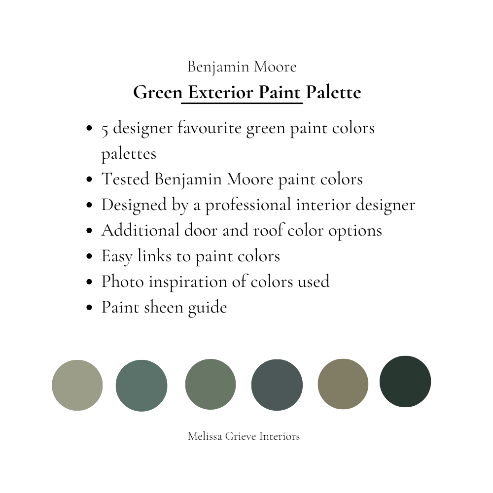 Best Green Exterior Paint Colors Benjamin Moore Green Cottage Exterior Paint Palette Coordinating House Colors Green Country Mountain Home What's Included