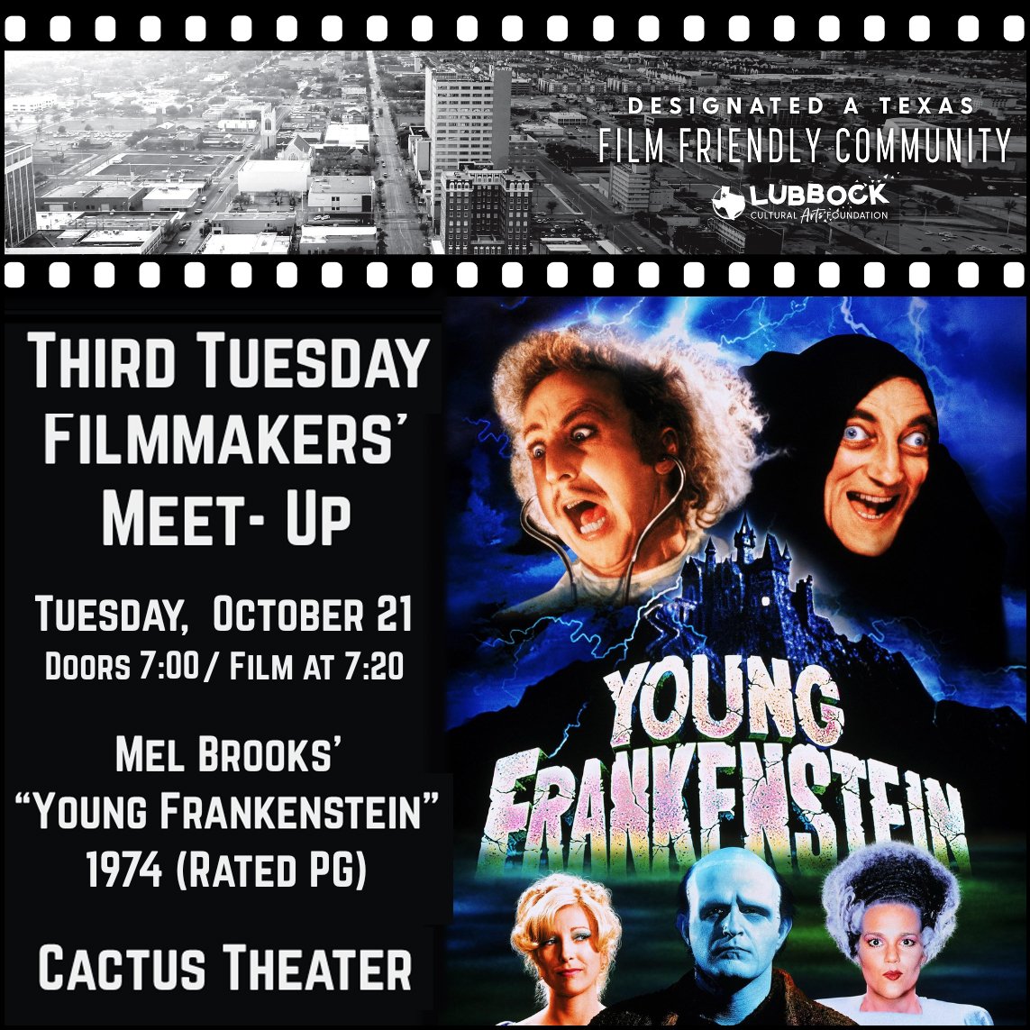 Film Makers of LBK and LCAF present: “Young Frankenstein” (1974) Rated PG - 7:20 pm Only