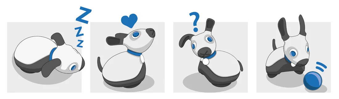 The character and form of the robot has been carefully considered to be friendly and approachable, but not toy-like.