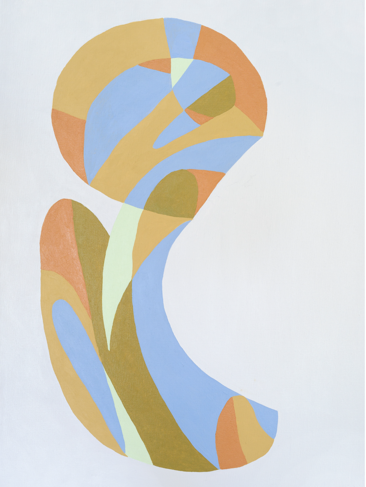 Abstract figure gray olive burnt orange mint lavender