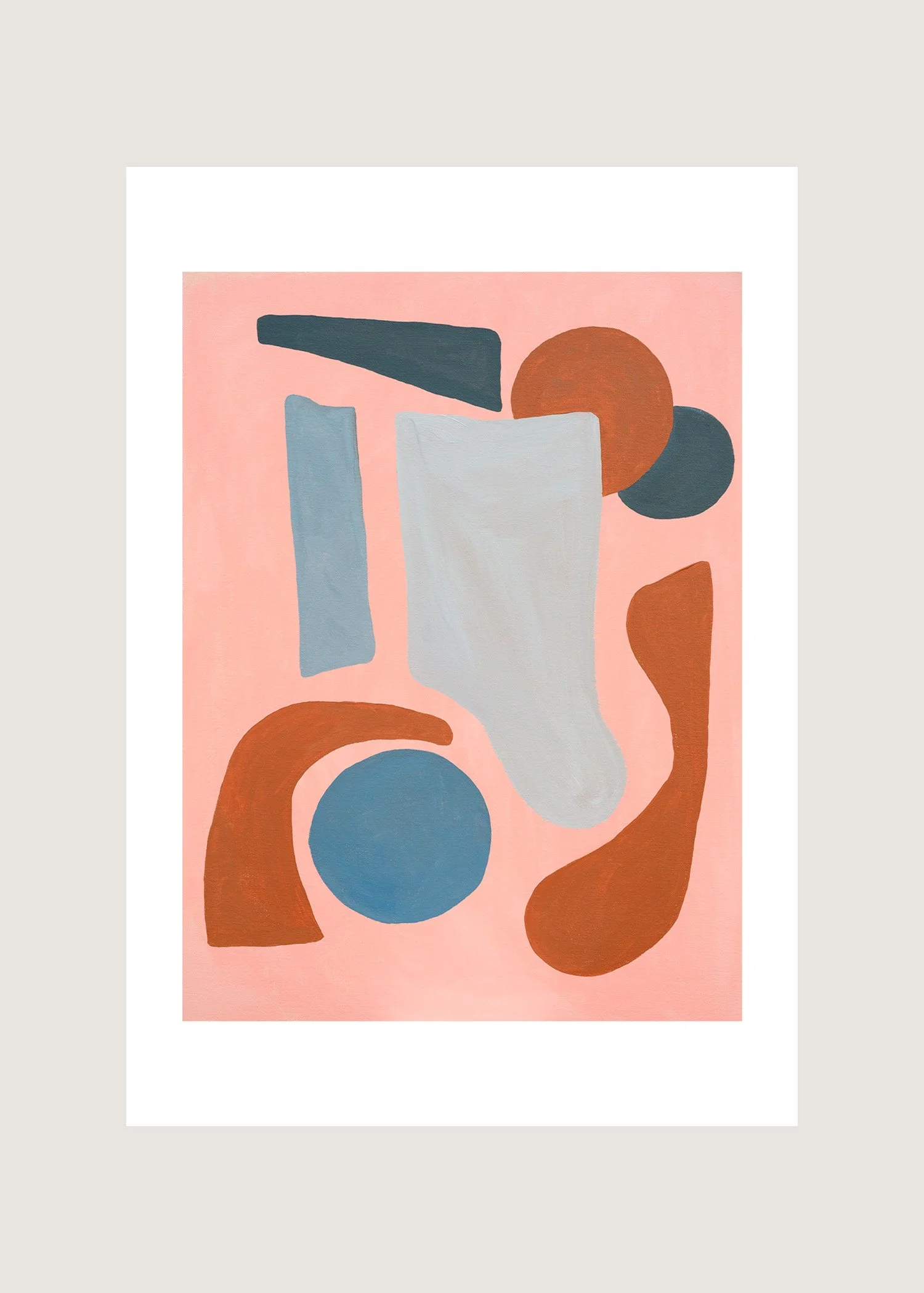 notecard abstract design shapes pink blue brick
