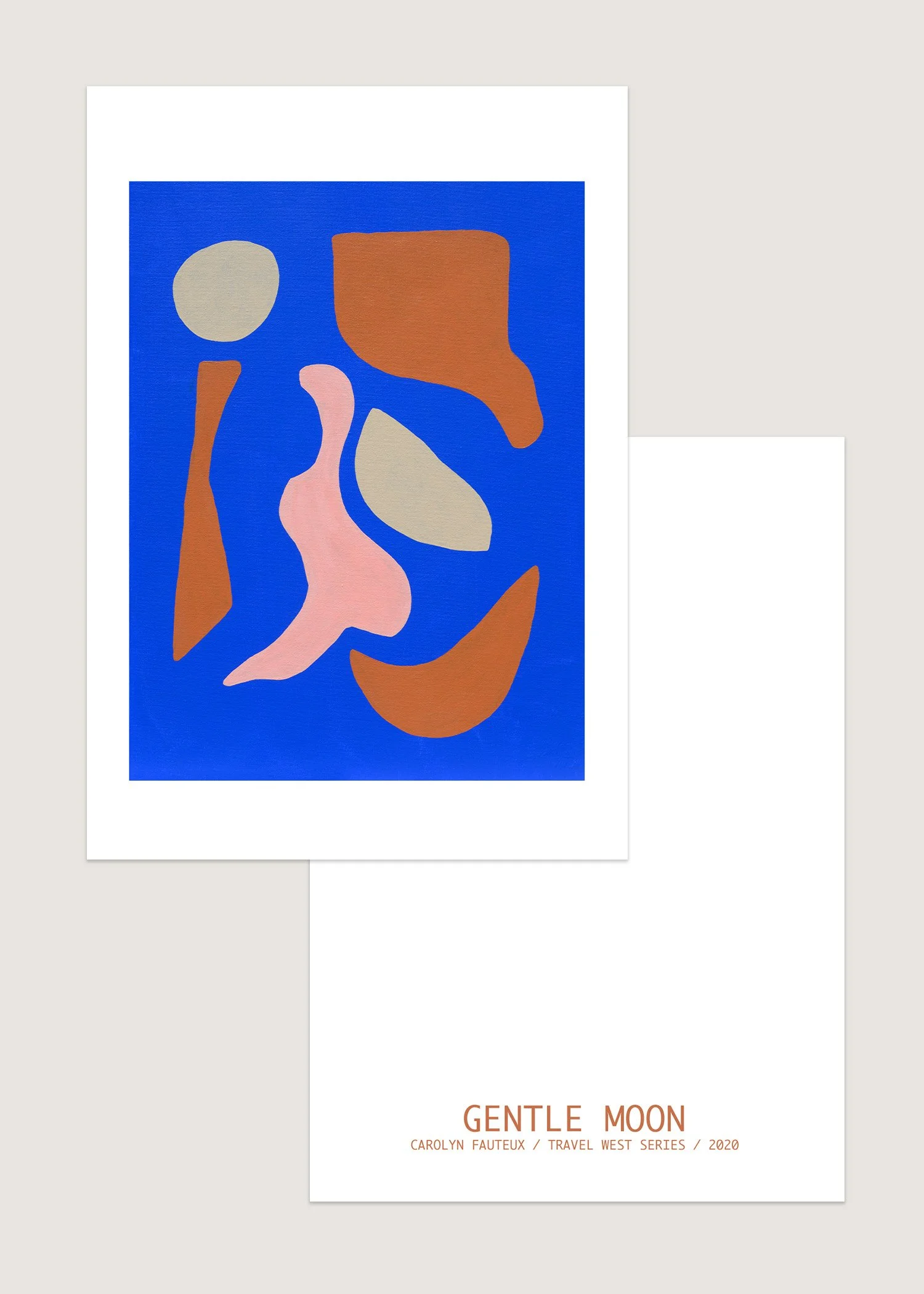 notecard abstract shapes blue brick pink tan