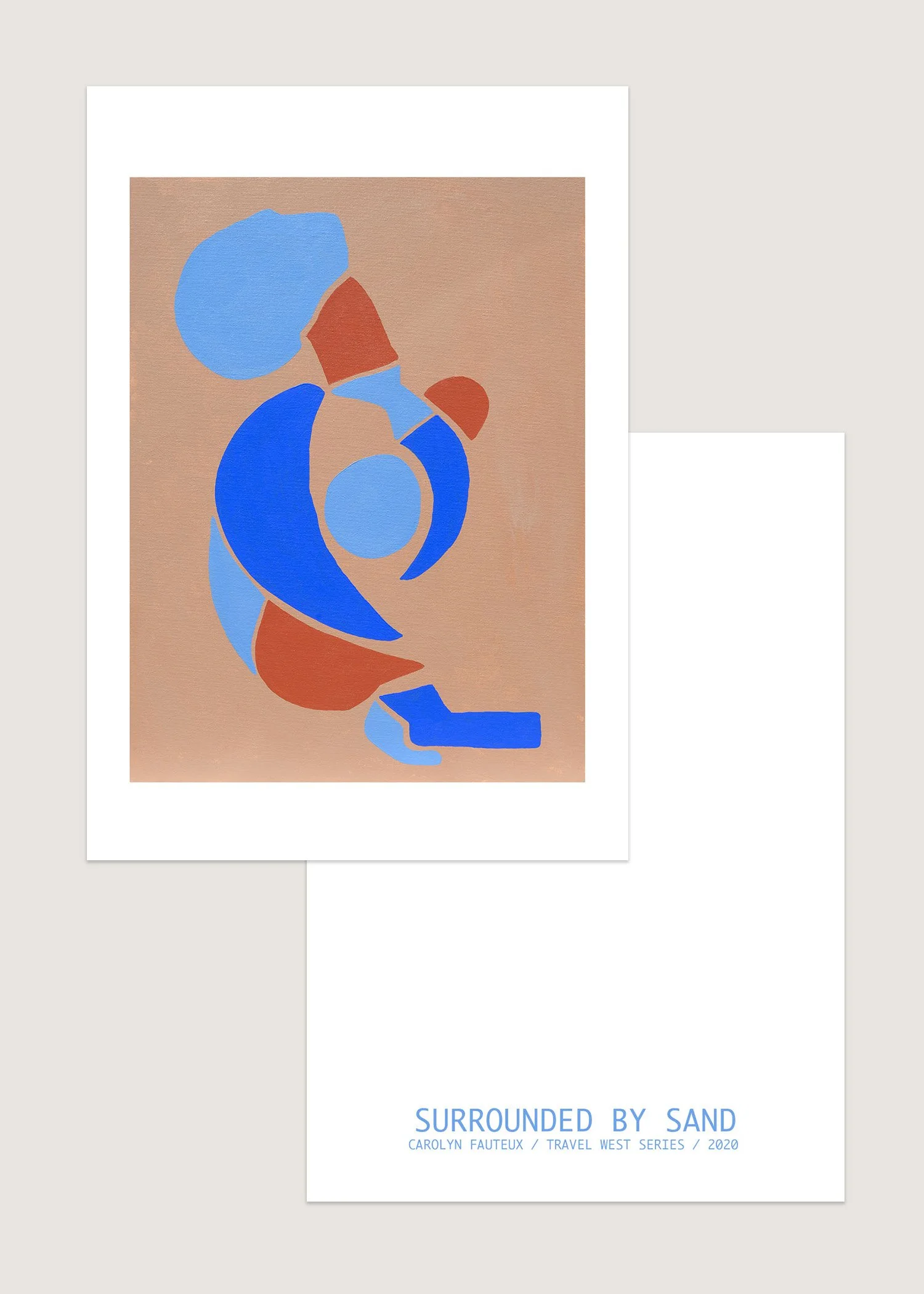 notecard figure abstract sand blue brick