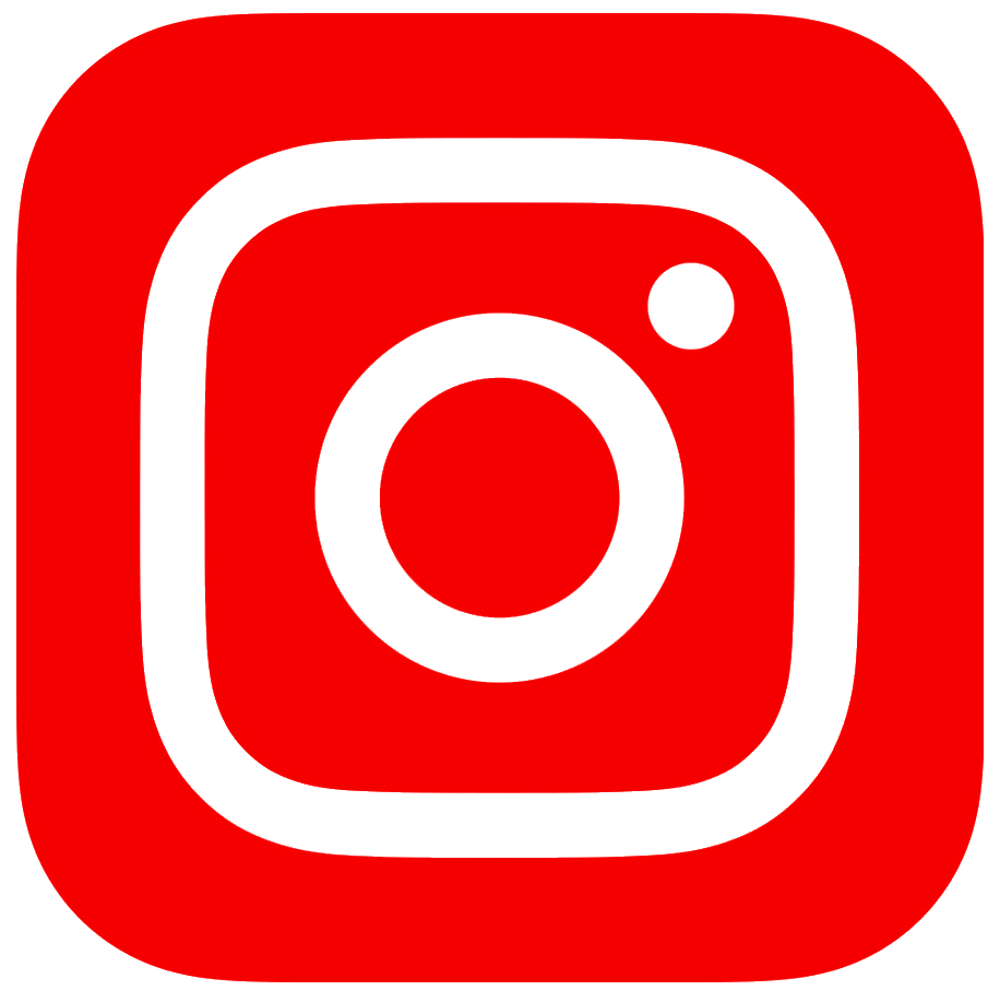 Instagram logo with a red background and black outline.
