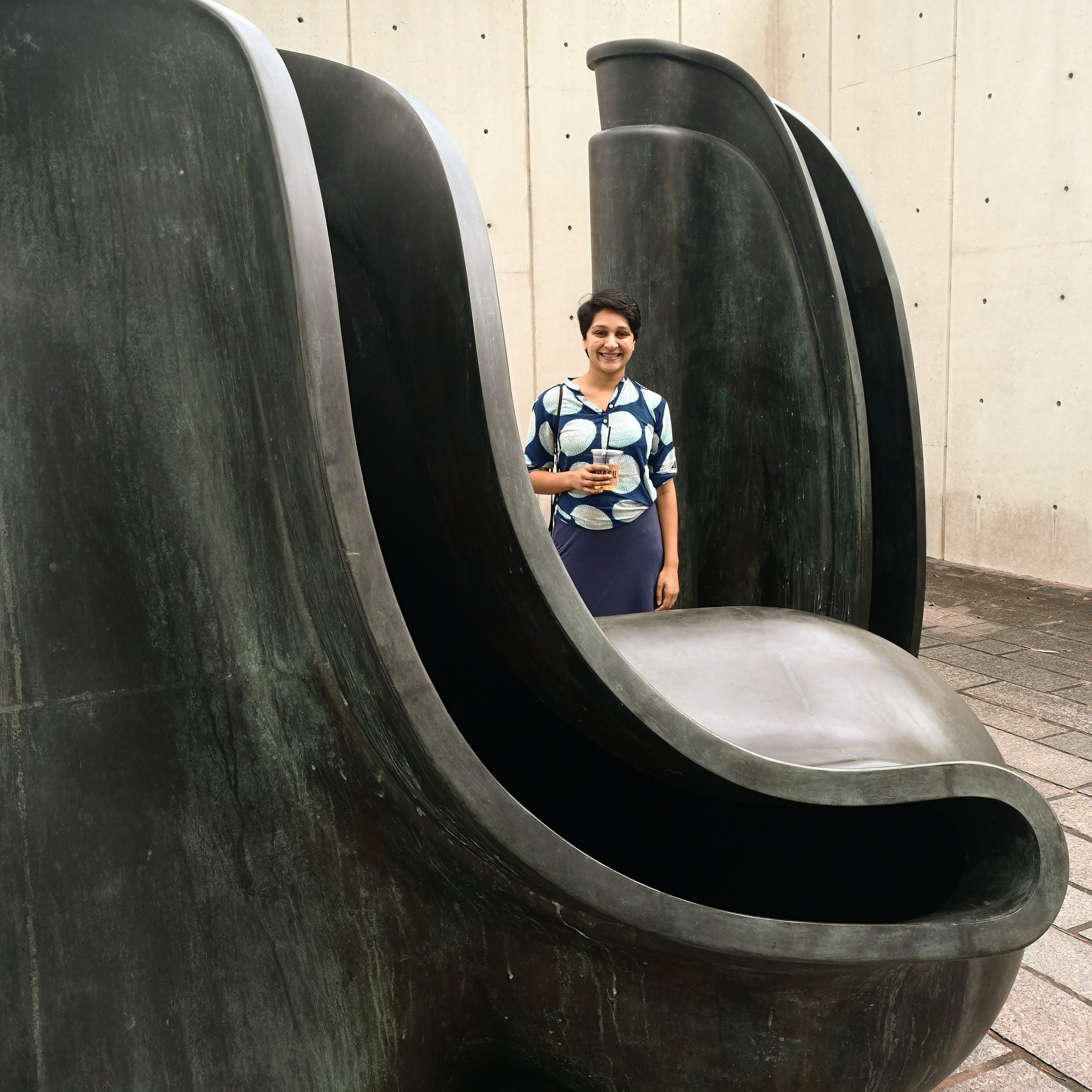 "New Forms" by Tony Cragg at Cullen's Sculpture Garden