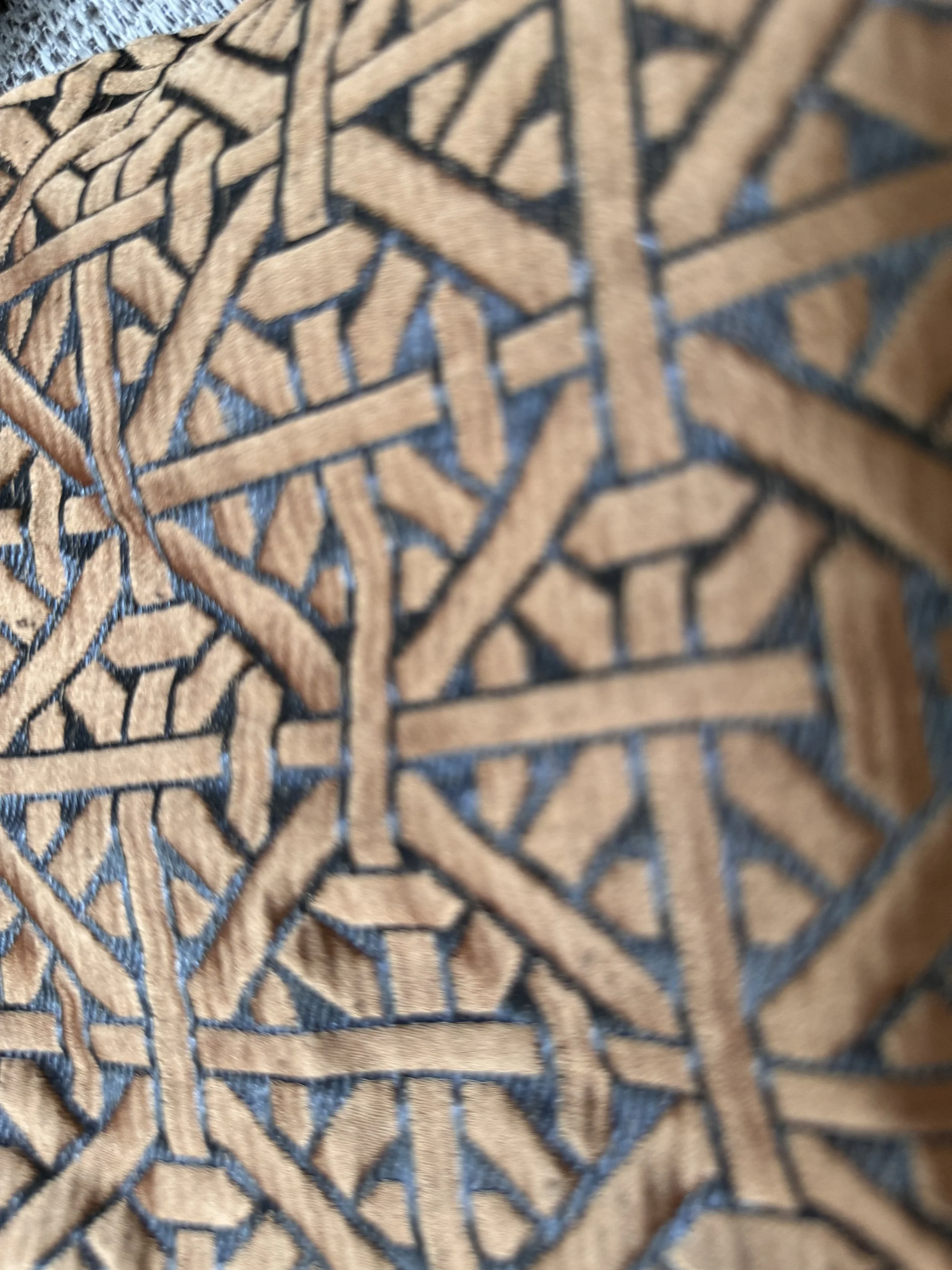Blue and Gold Cut Velvet