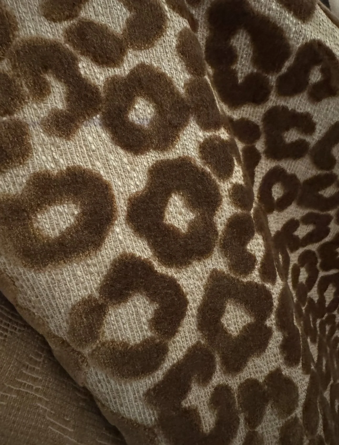 Super Cute Chestnut Cheetah Cut Velvet Fabric