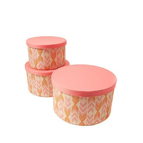 3 Piece Hat Box Set with Lids in Summit