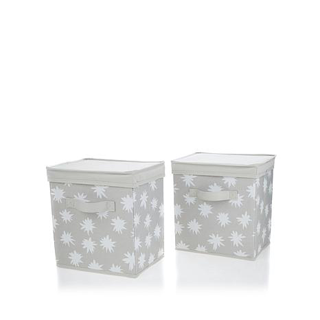 2 Pack Organization Bins with Lids in Snowdrop