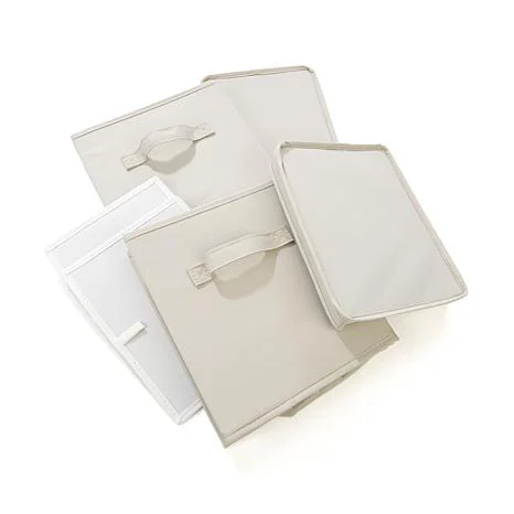 2 Pack Organization Bins with Lids in Gray