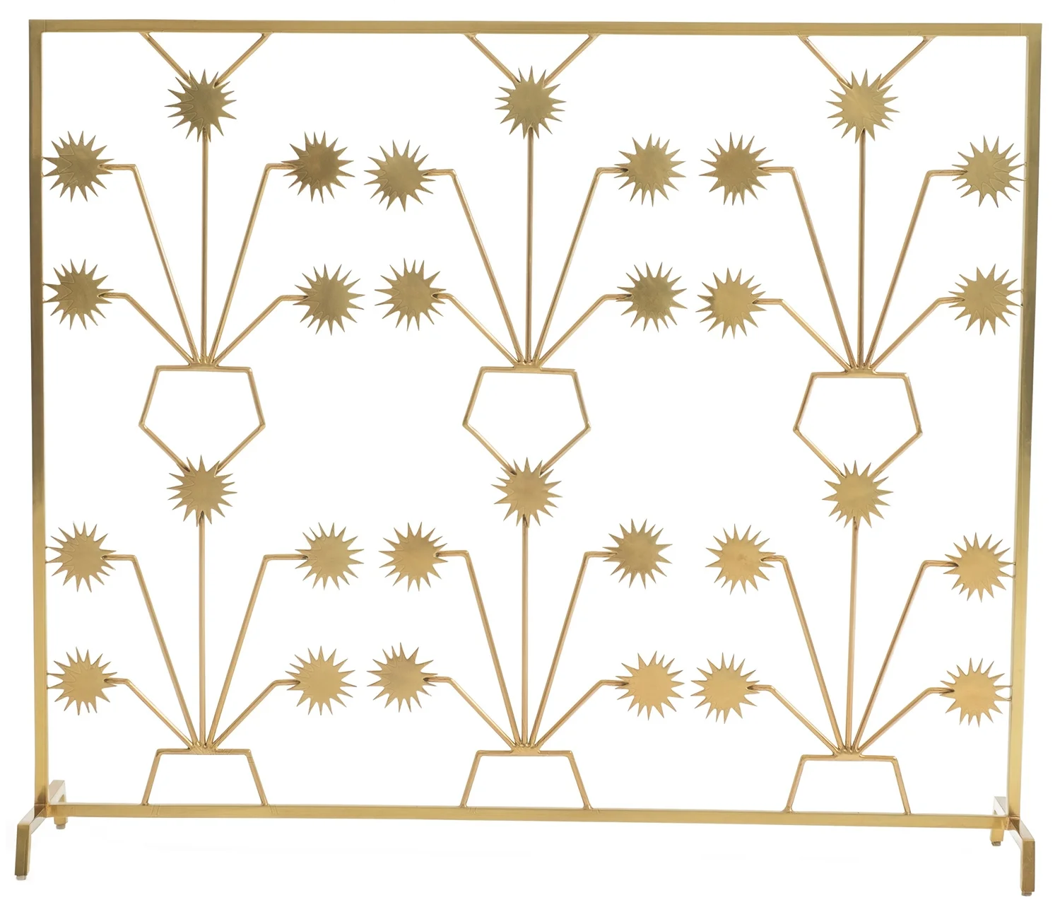 Soft Finished Brass Fireplace Screen