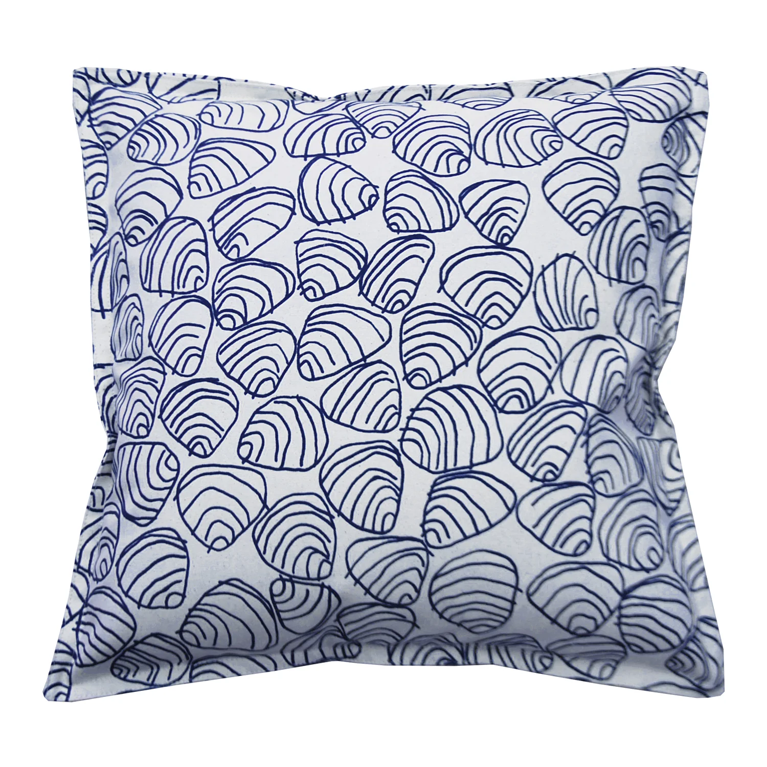 20 x 20 Navy Shells Canvas Pillow